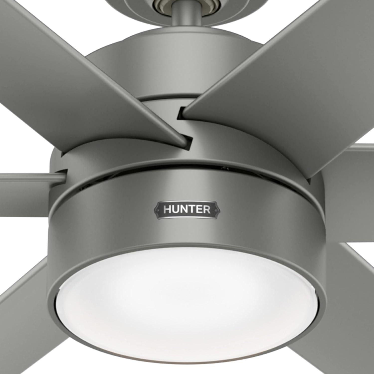 Solaria 72" Matte Silver Outdoor Ceiling Fan with LED Light and Remote