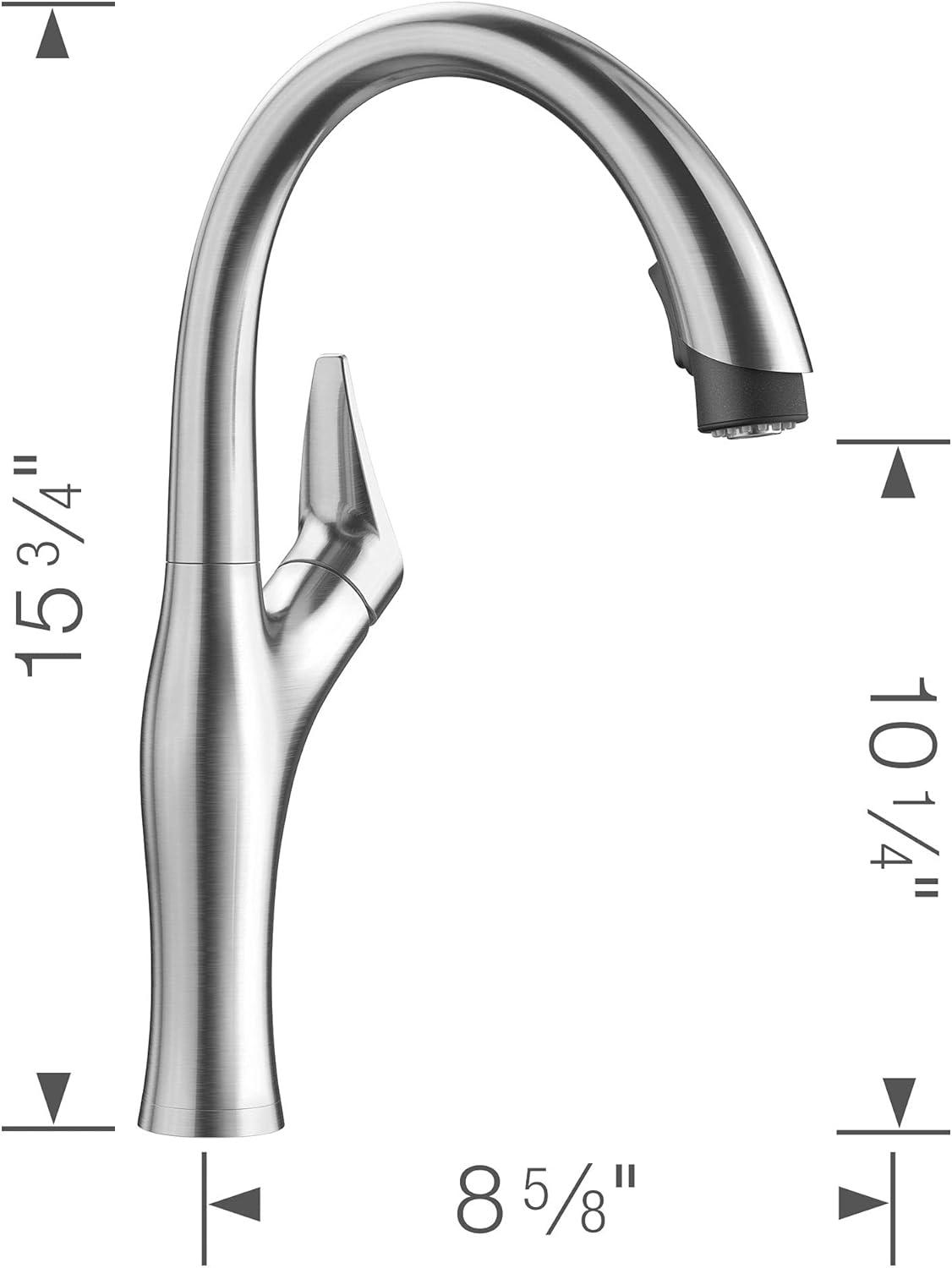 Blanco 442038 Artona 1.5 GPM Single Hole Pull Down Kitchen Faucet - Stainless Steel