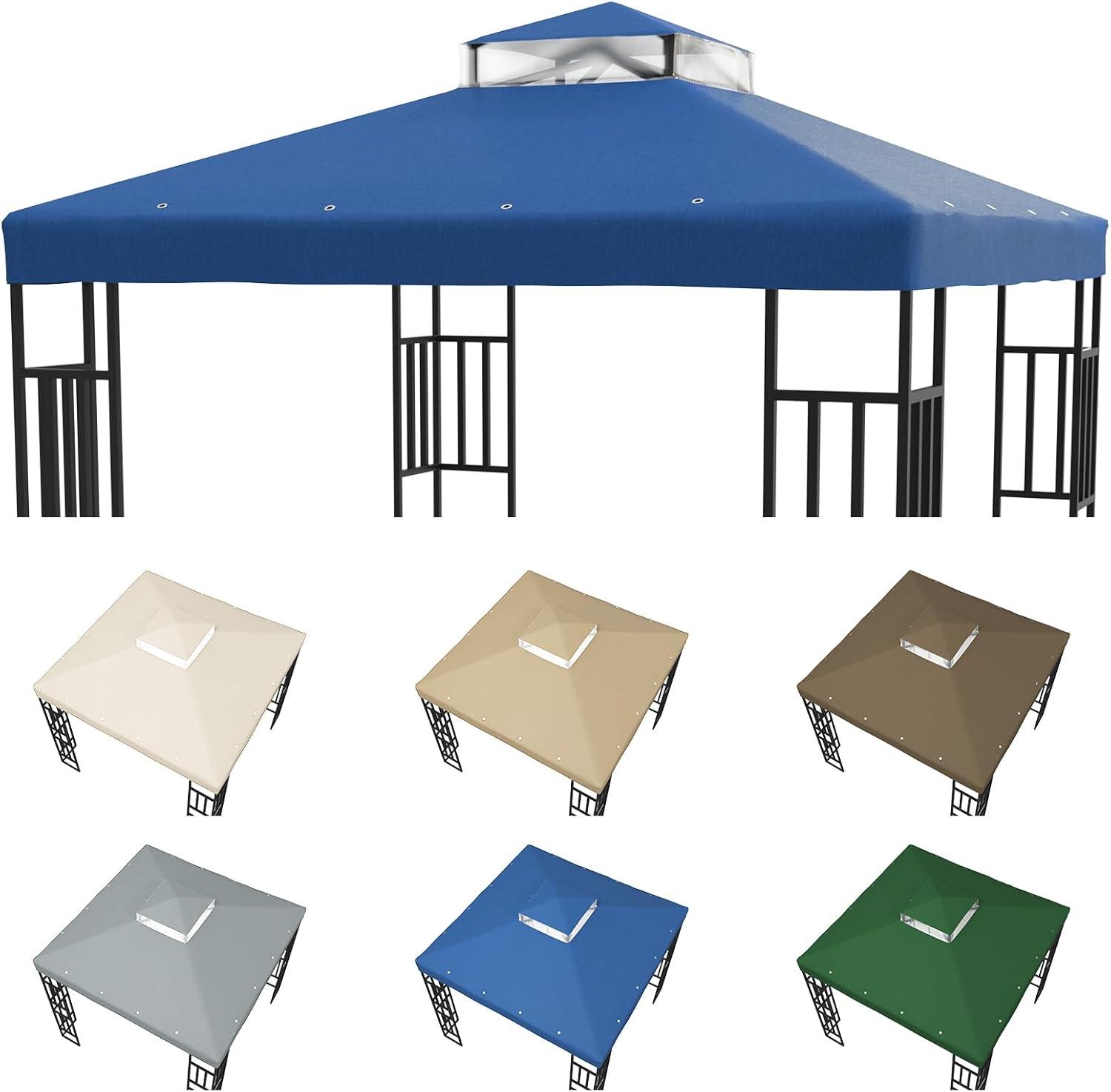 Blue Double Tier 10x10 ft Gazebo Replacement Canopy Top