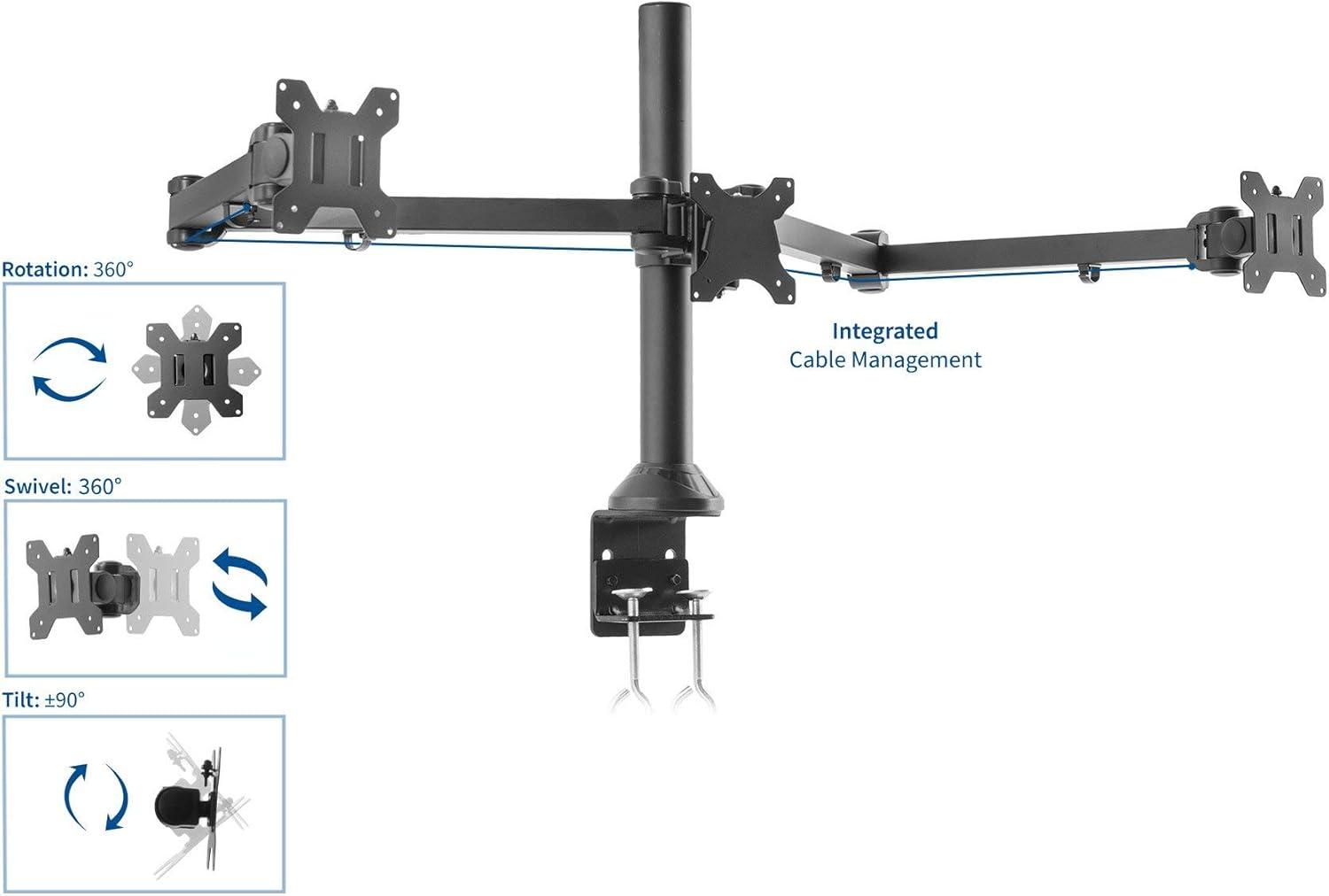 ErgoFlex Triple 13"-32" High-Grade Steel Monitor Desk Mount