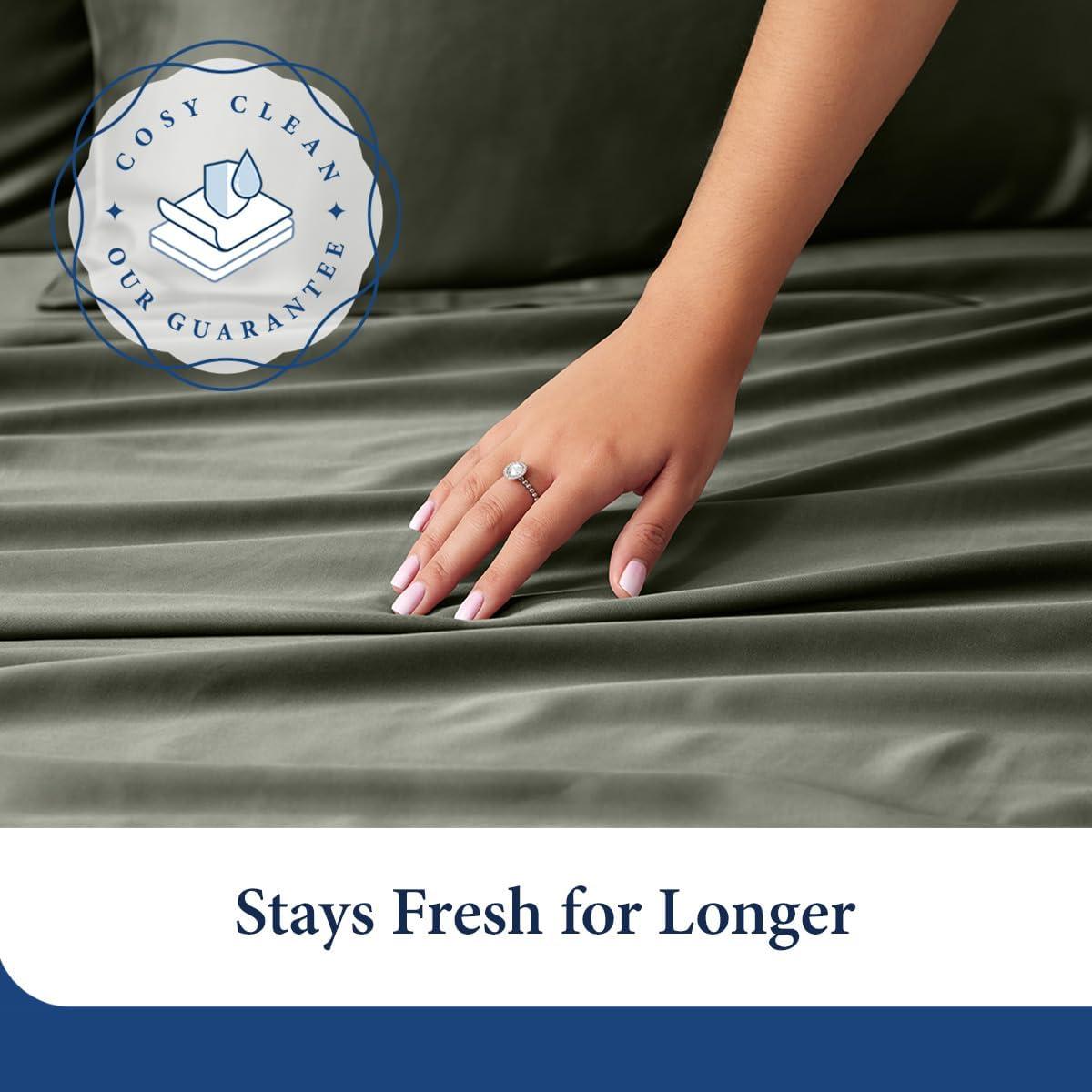 Cosy House Collection Cosy House Collection 100% Rayon Derived from Bamboo Bed Sheet Set - Cooling, Breathable, Silky Soft