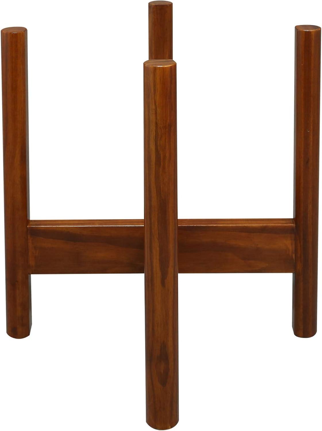 Casual Home Mid-Century Modern Wood Plant Display Stand, Antique Mahogany