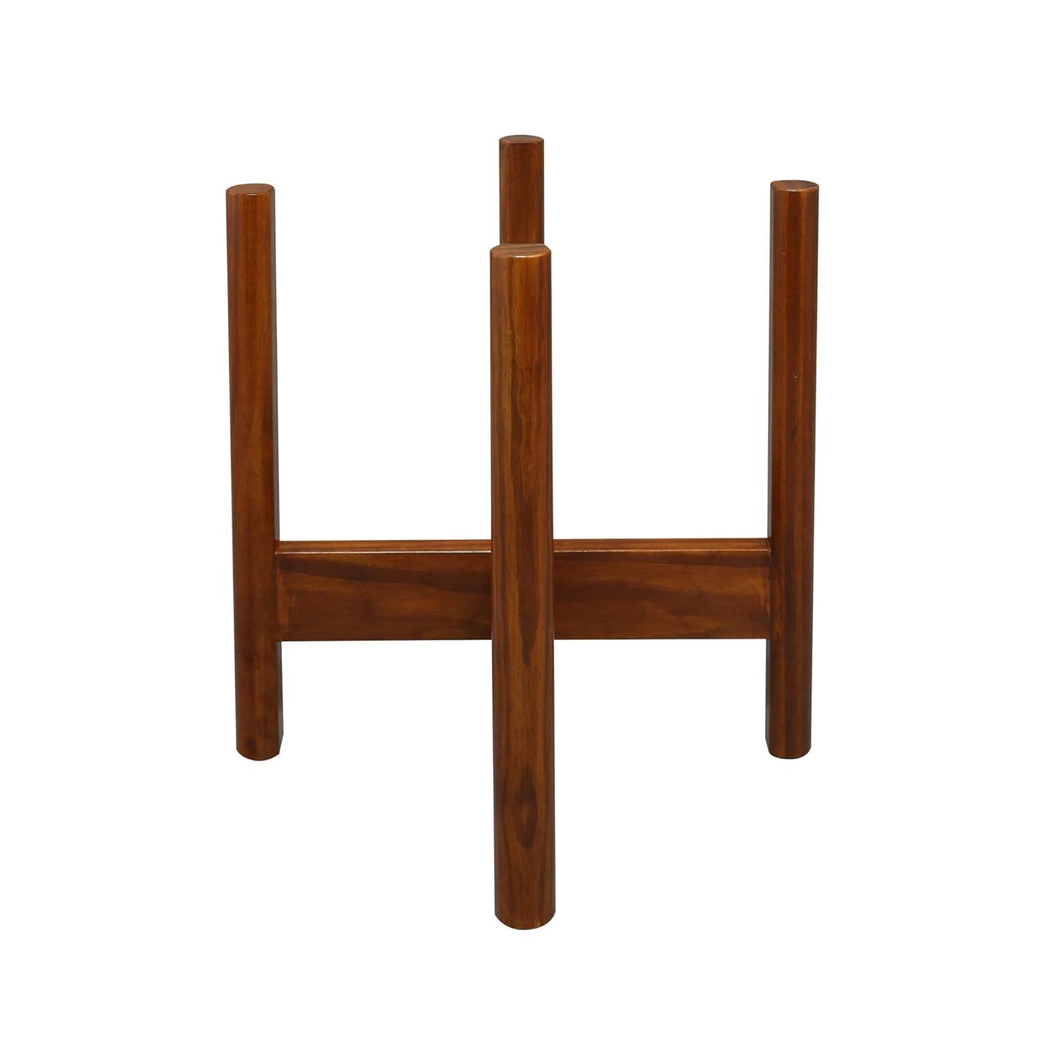 Casual Home Mid-Century Modern Wood Plant Display Stand, Antique Mahogany