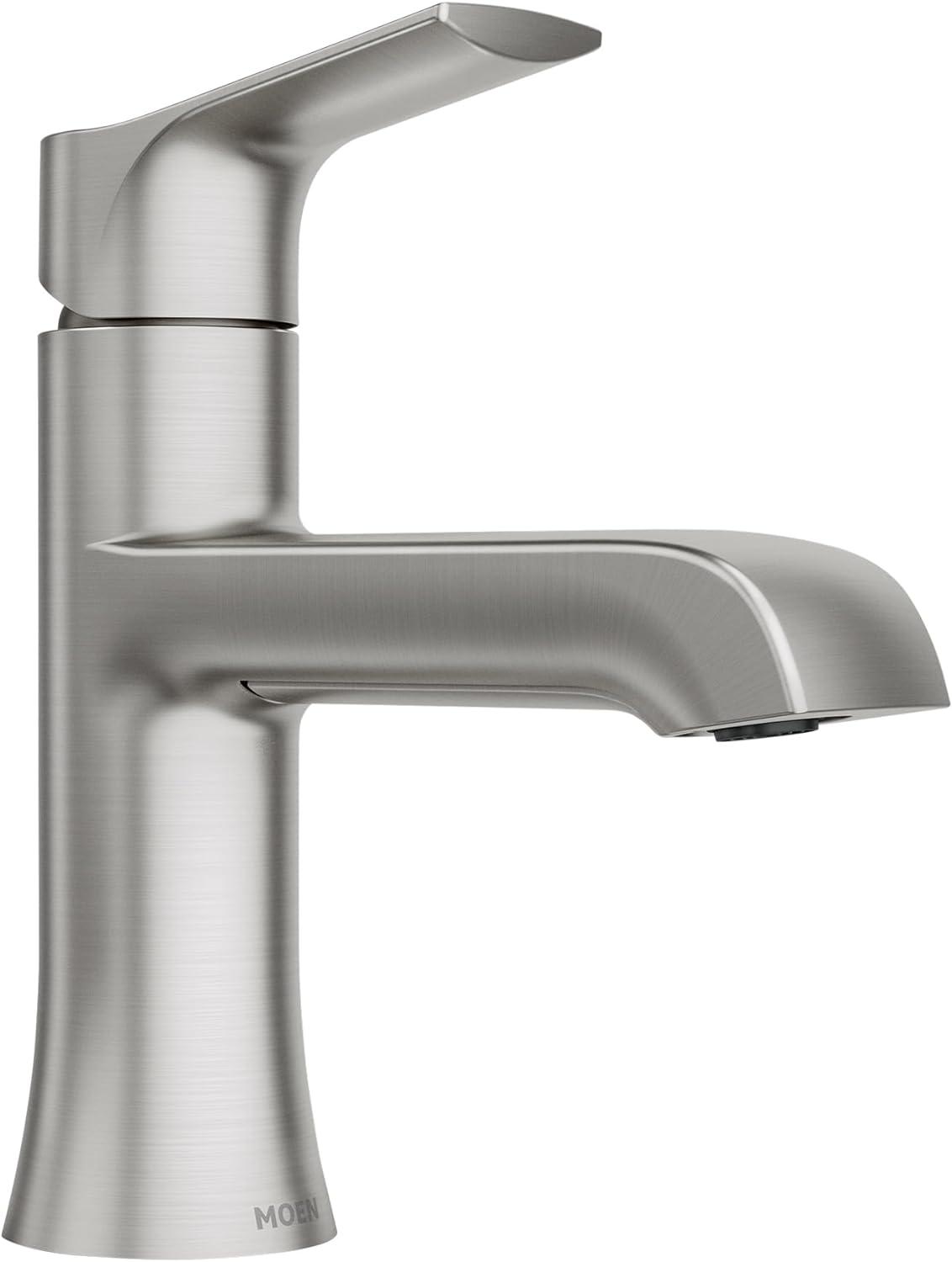 Moen Liso Spot Resist Brushed Nickel One Handle Bathroom Faucet