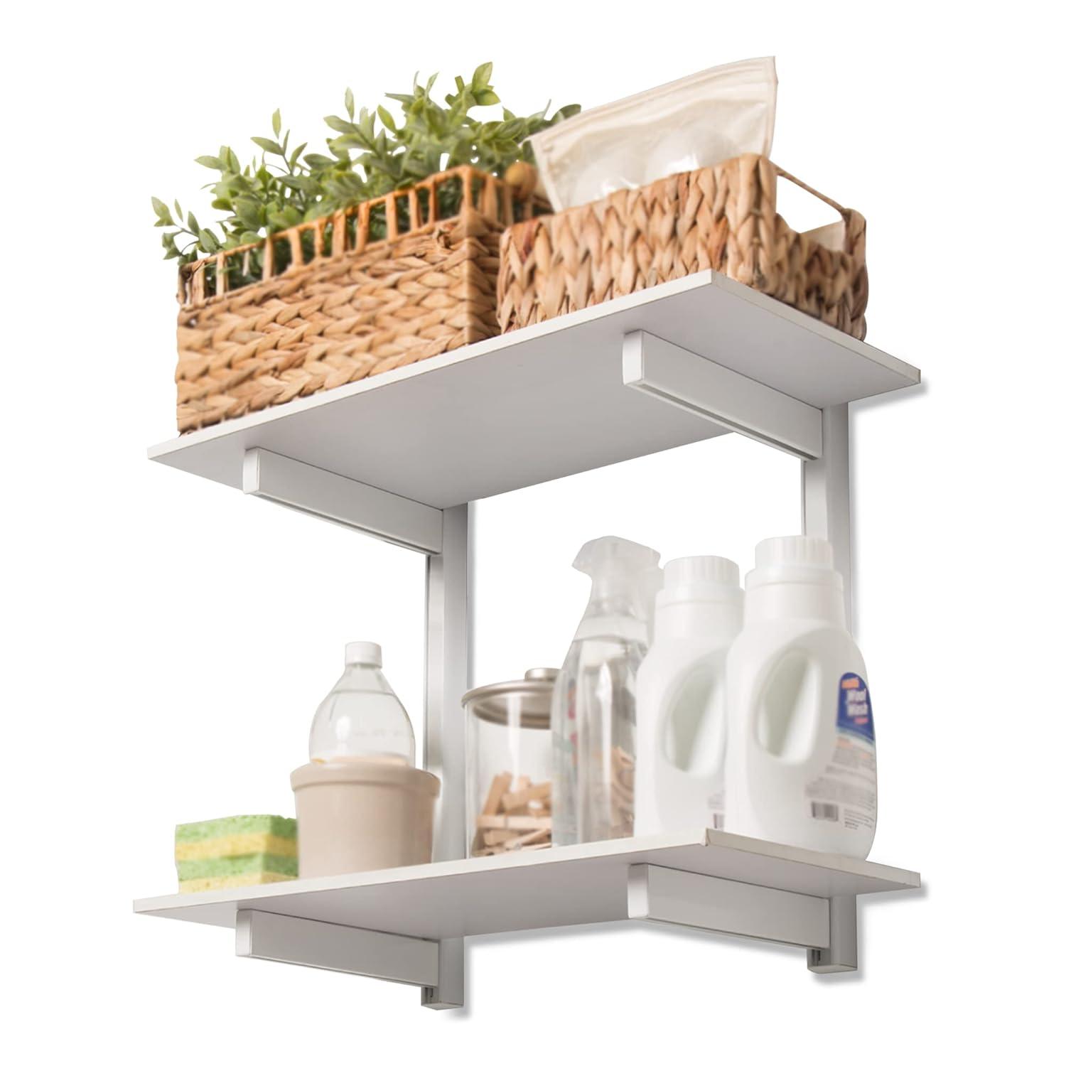 delta 24" W Wood 2-Tier Adjustable Premium Wall Shelves