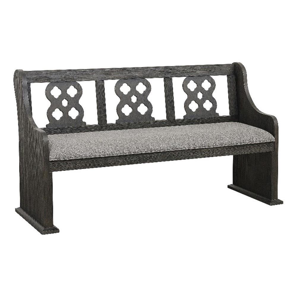 Arasina 62" Gray Distressed Wood Dining Bench