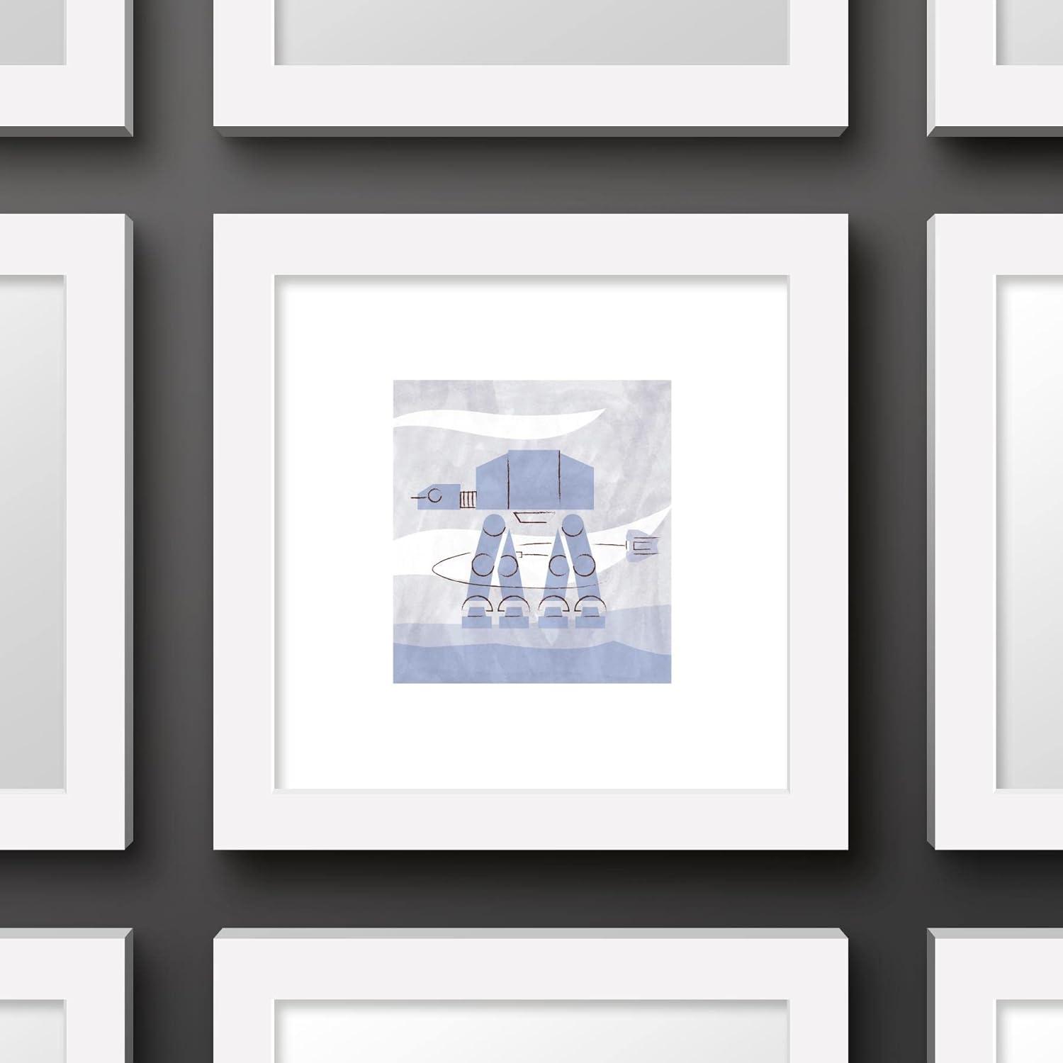 Gallery Pops Star Wars: Saga - Neutral Abstract AT-AT Wall Art, White Framed Version, 12" x 12"