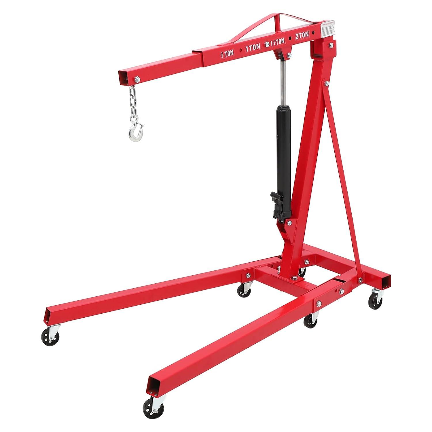 Dragway Tools 2 Ton Folding Air Hydraulic Engine Hoist Cherry Picker Shop Crane