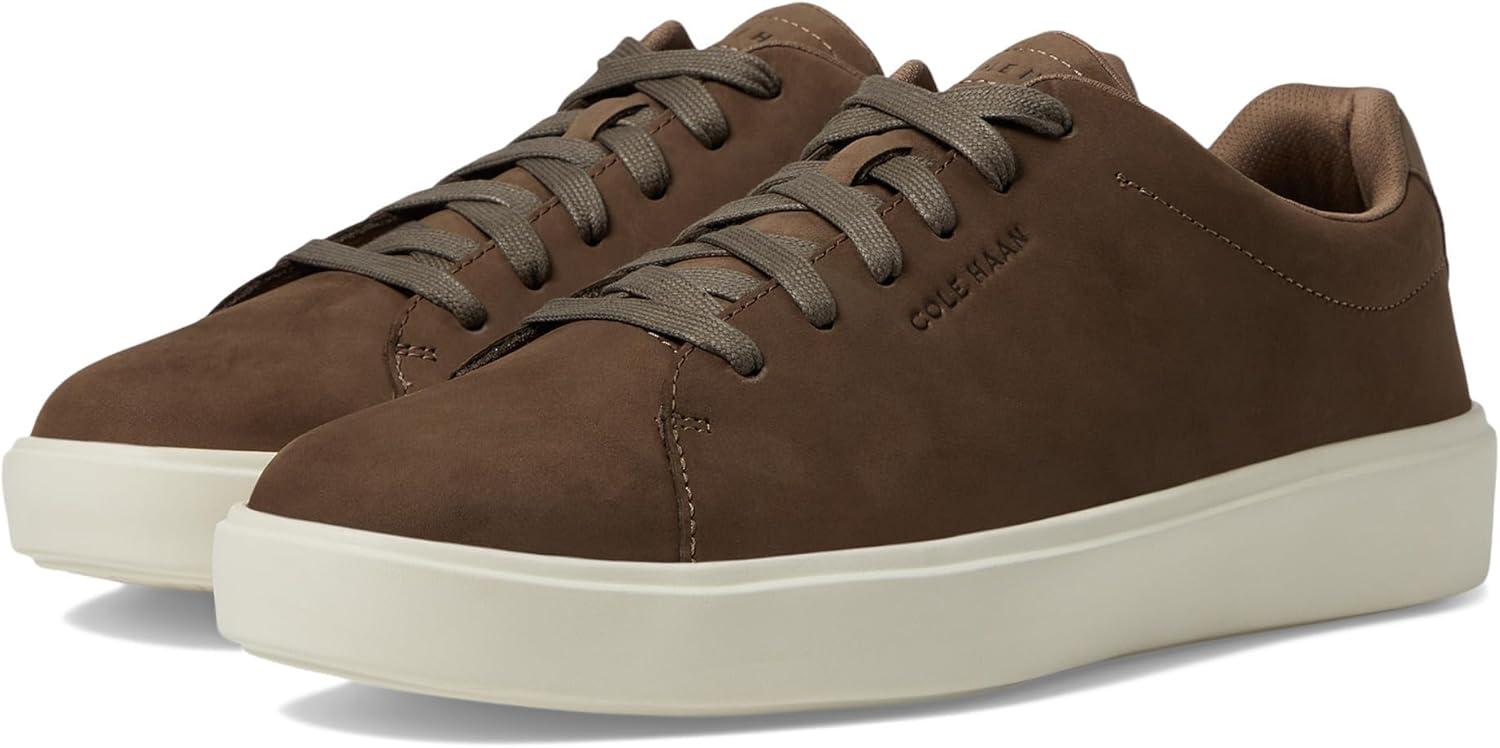 Men's Truffle Nubuck Ivory Genuine Leather Lace-up Sneakers