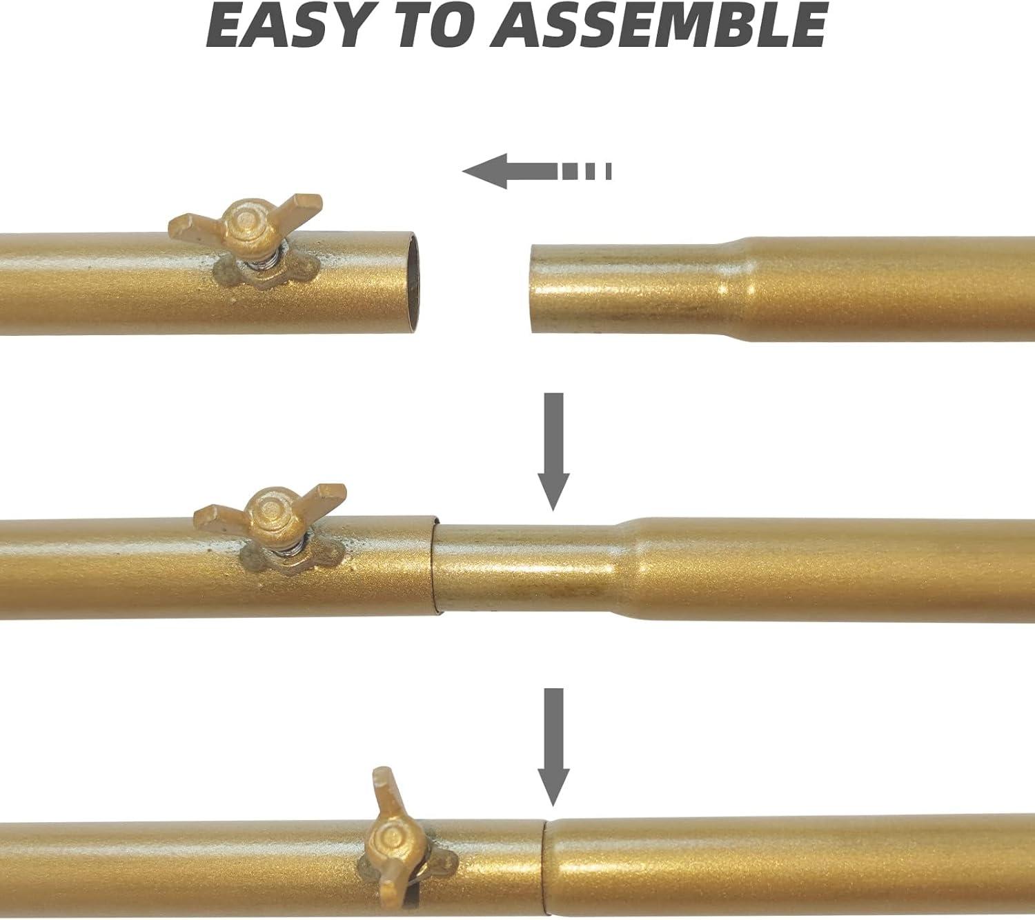 Gold Heart-Shaped Metal Wedding Arch with Square Base