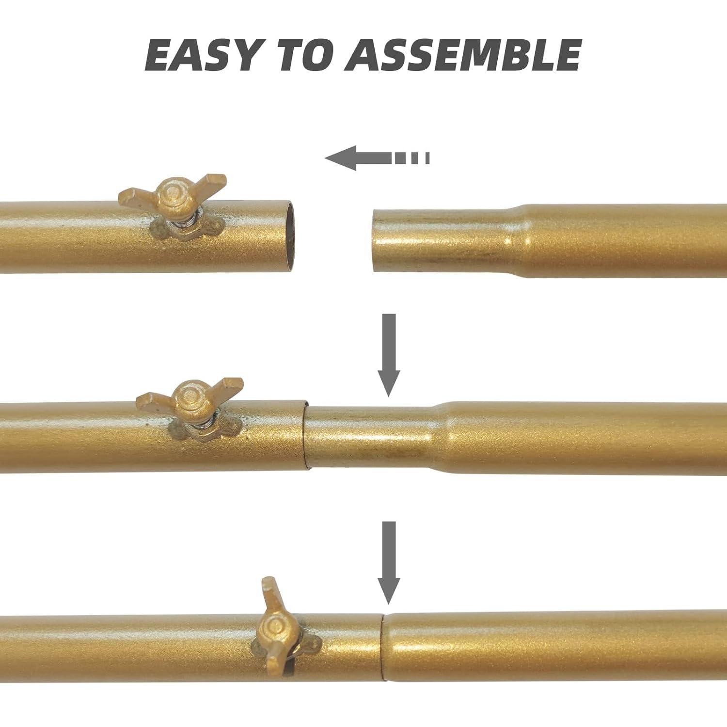 Gold Heart-Shaped Metal Wedding Arch with Square Base