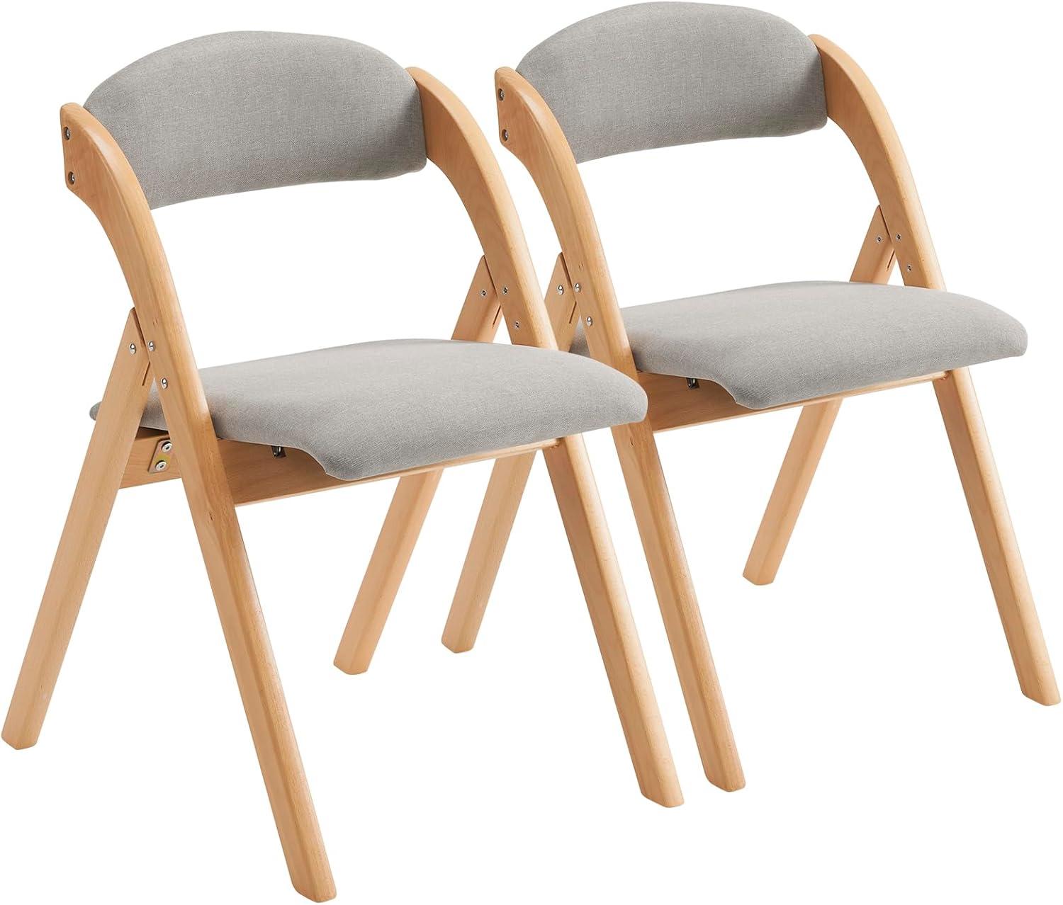 Light Brown Wood Armless Folding Chairs (Set of 2)