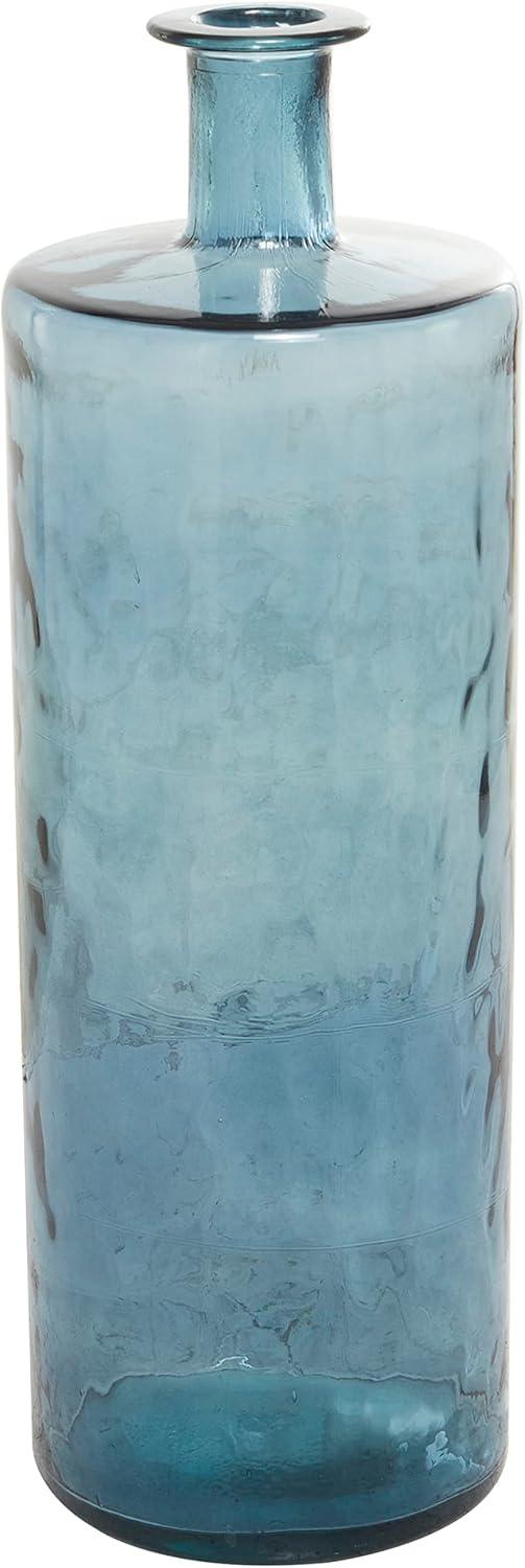 Tall Charcoal Gray Iridescent Glass Floor Vase