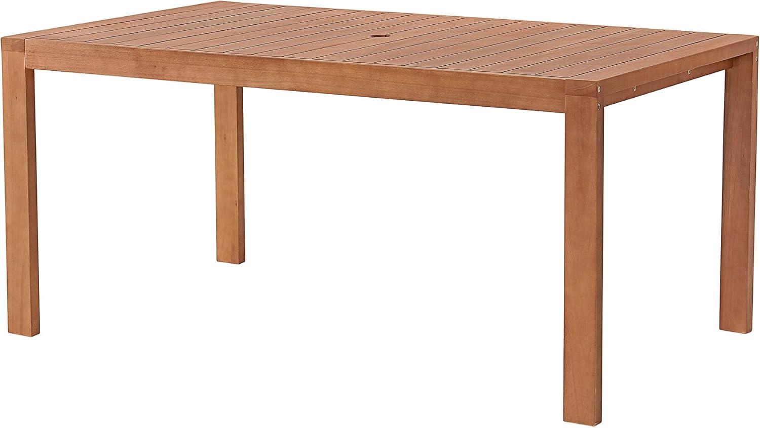 Weston 63" Wide Outdoor Solid Eucalyptus Wood Rectangular Dining Table