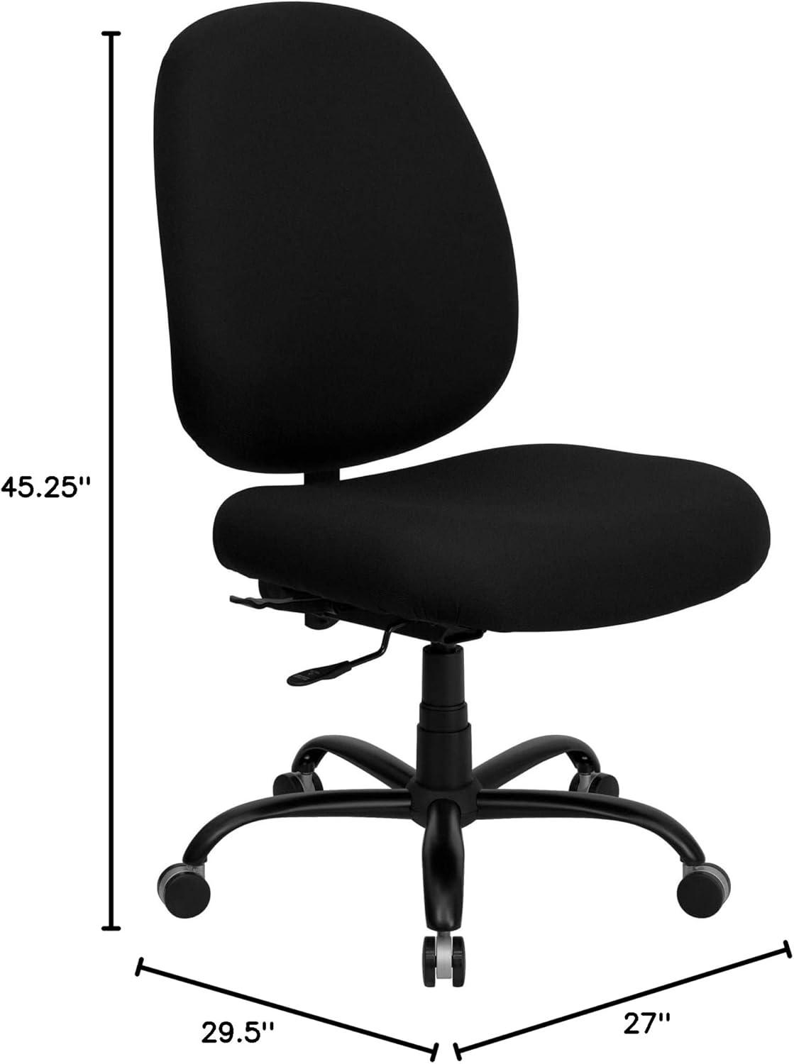 BizChair Big & Tall 400 lb. Rated High Back Black Fabric Executive Swivel Ergonomic Office Chair with Adjustable Back