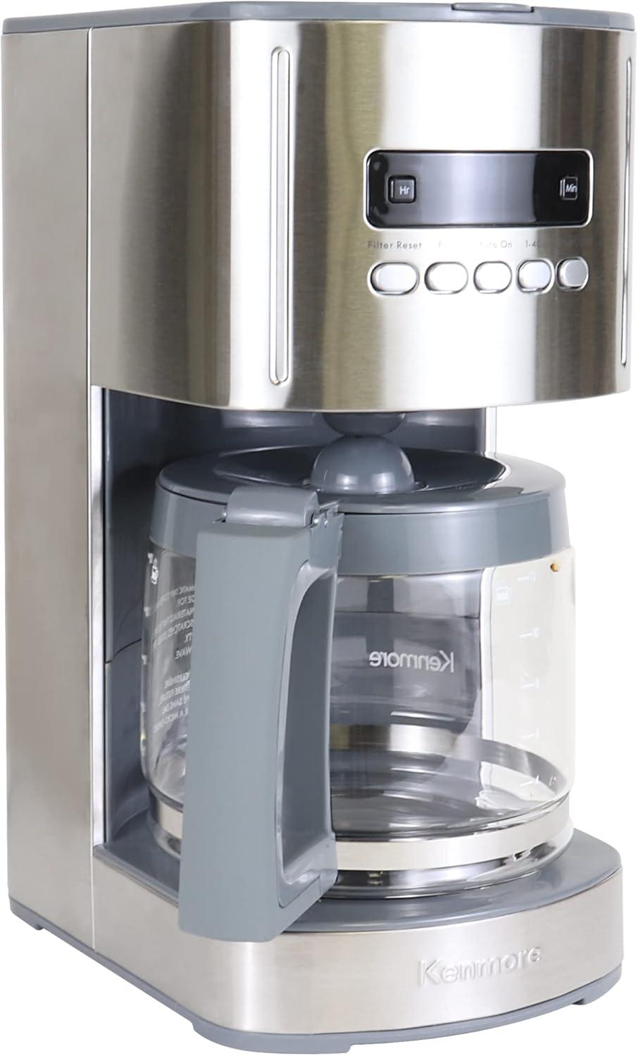 Kenmore Kenmore 12 Cup Programmable Coffee Maker, Stainless Steel, with Reusable Filter KKCM12S