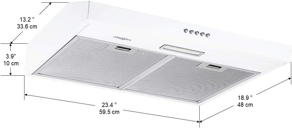 Ancona 24" Convertible Under Cabinet Range Hood in White