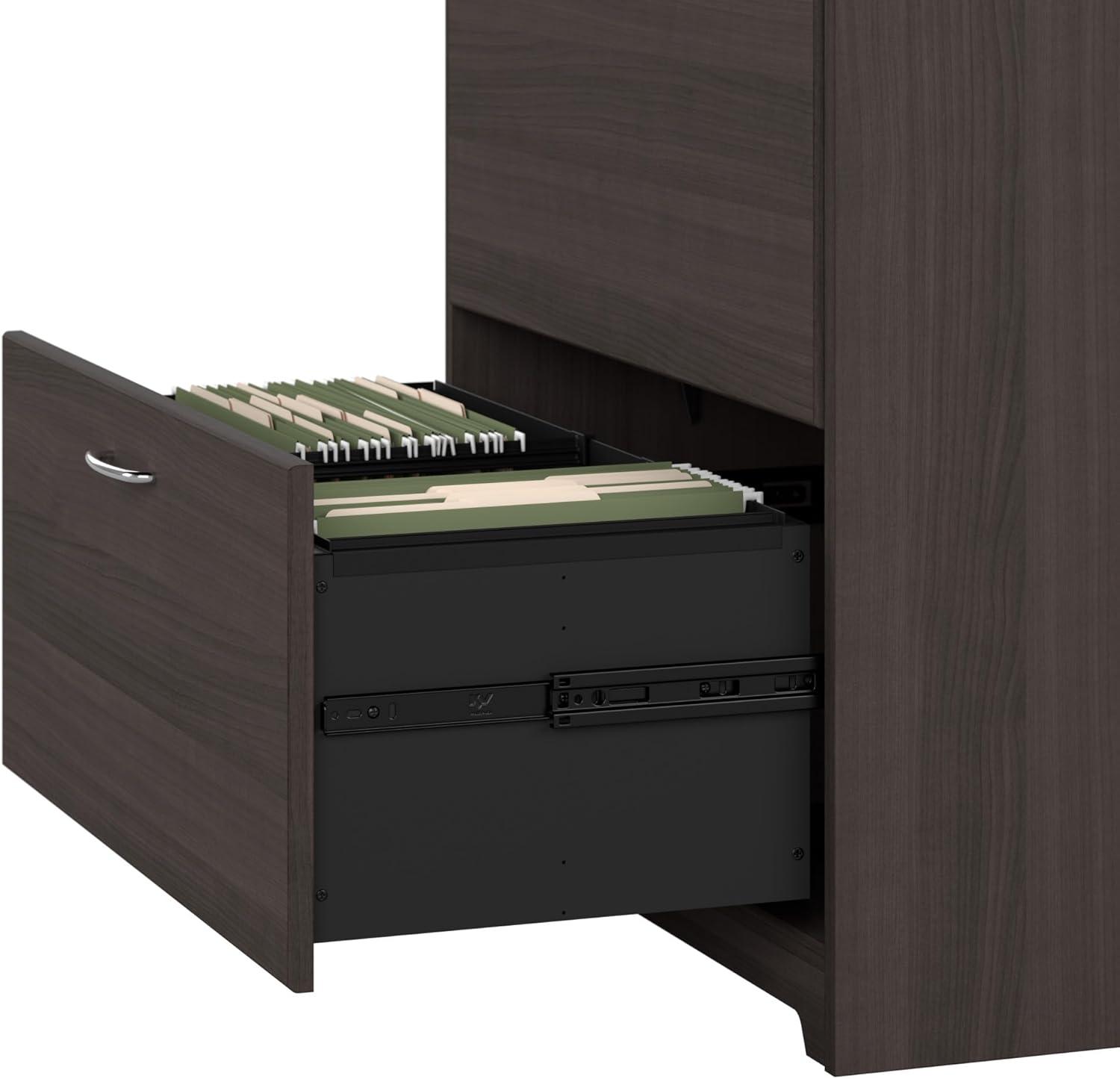 Cabot Modern 2 Drawer Lateral File Cabinet in Heather Gray