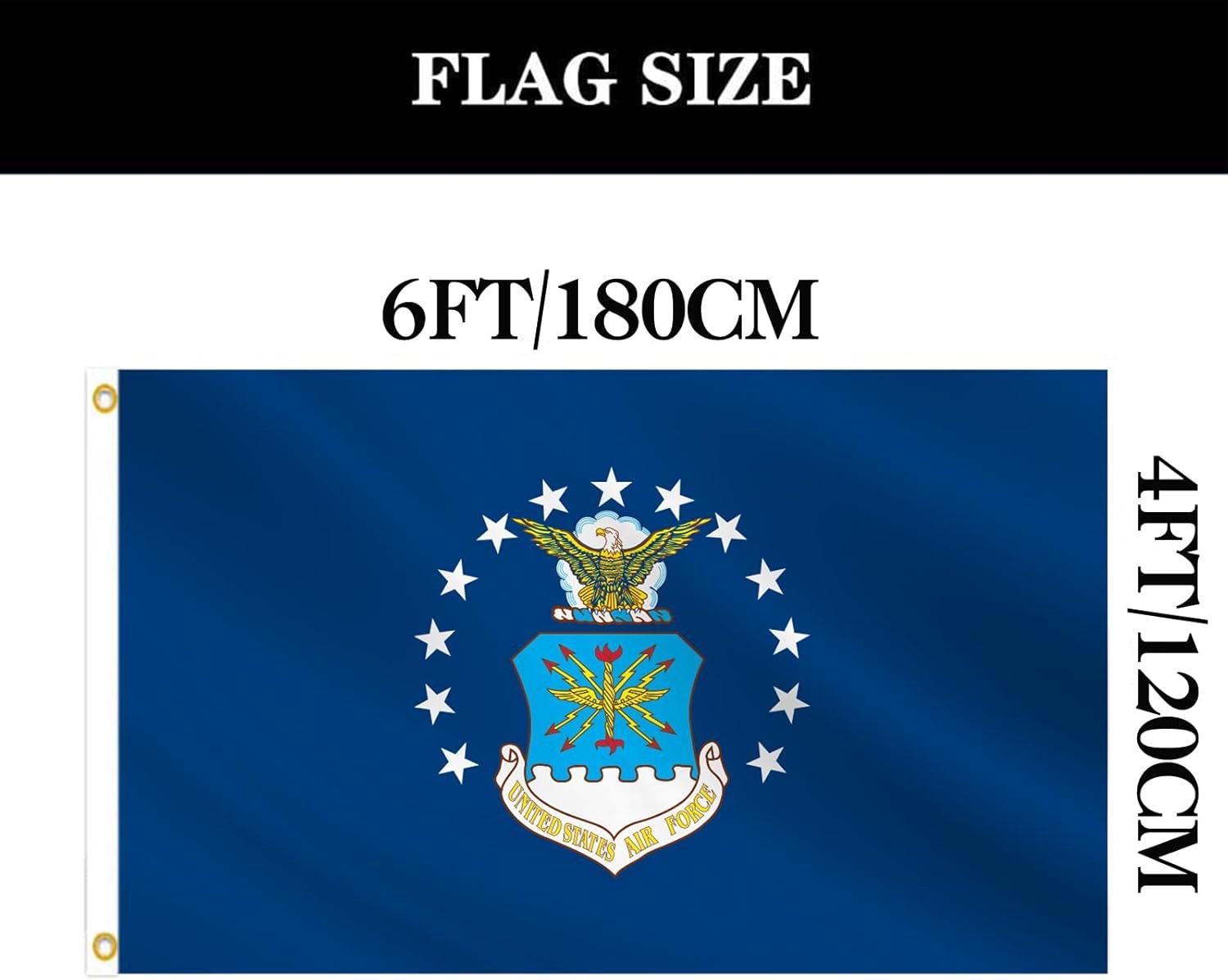 Double Sided US Air Force Military Flag 4x6 Outdoor- UV Fade Resistant United States Air Force Flags with 2 Grommets