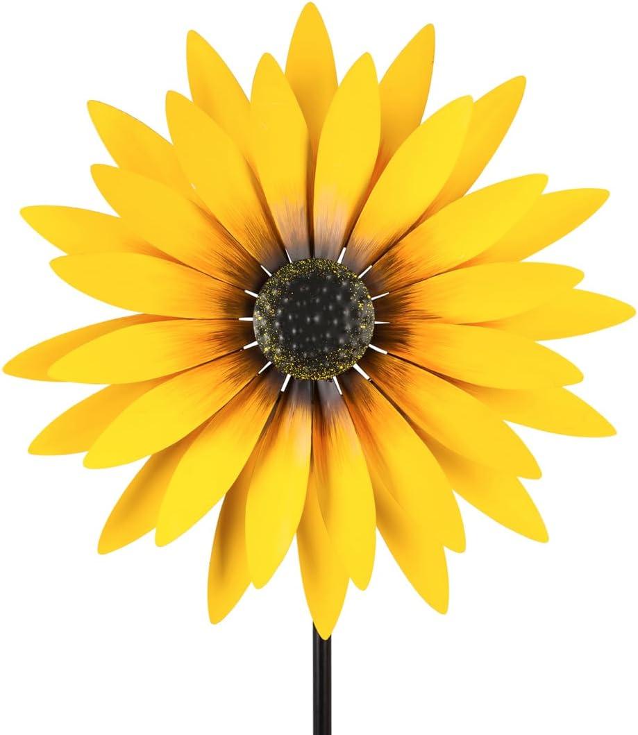 Plow & Hearth Yellow Sunflower Wind Spinner