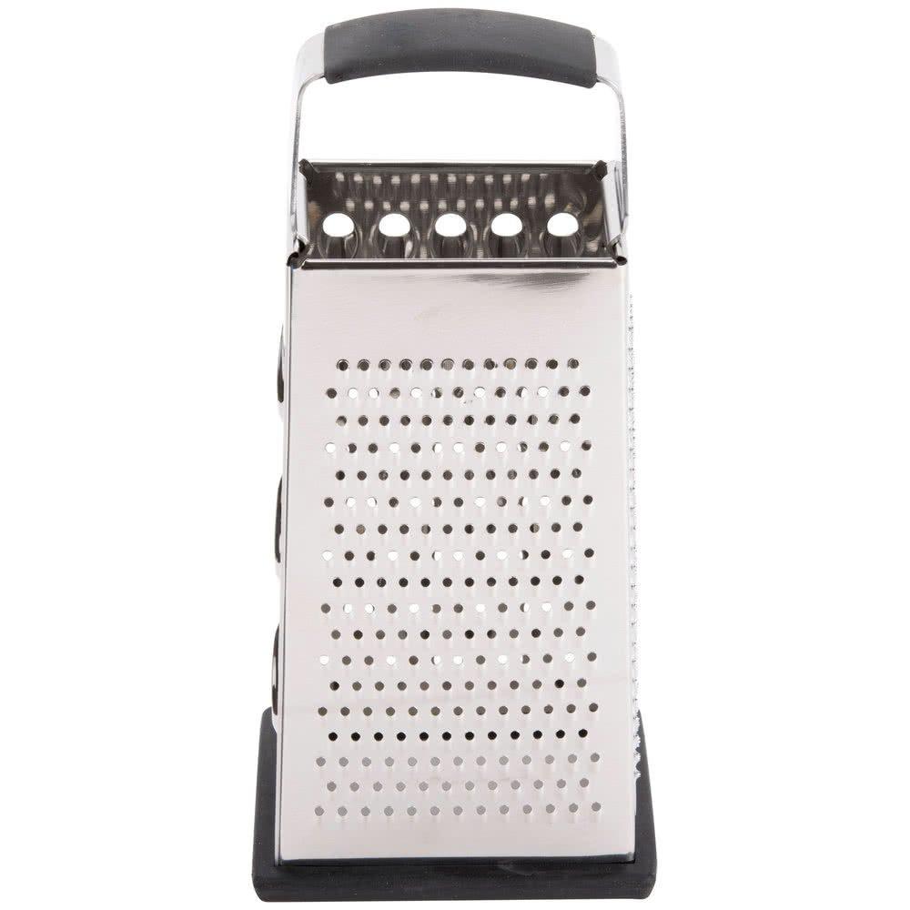 Stainless Steel 4-Sided Box Grater with Plastic Handle