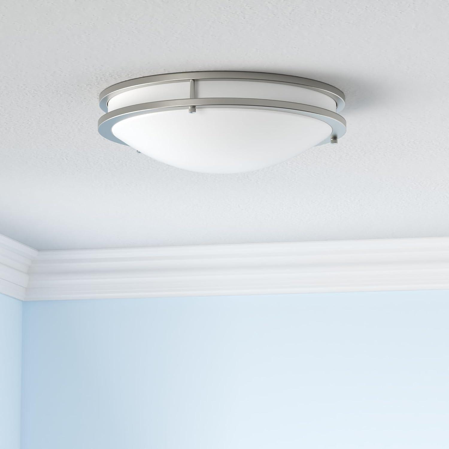 Luxrite 18 Inch LED Flush Mount Ceiling Light, Color Temperature Selectable 2700K / 3000K / 3500K / 4000K / 5000K