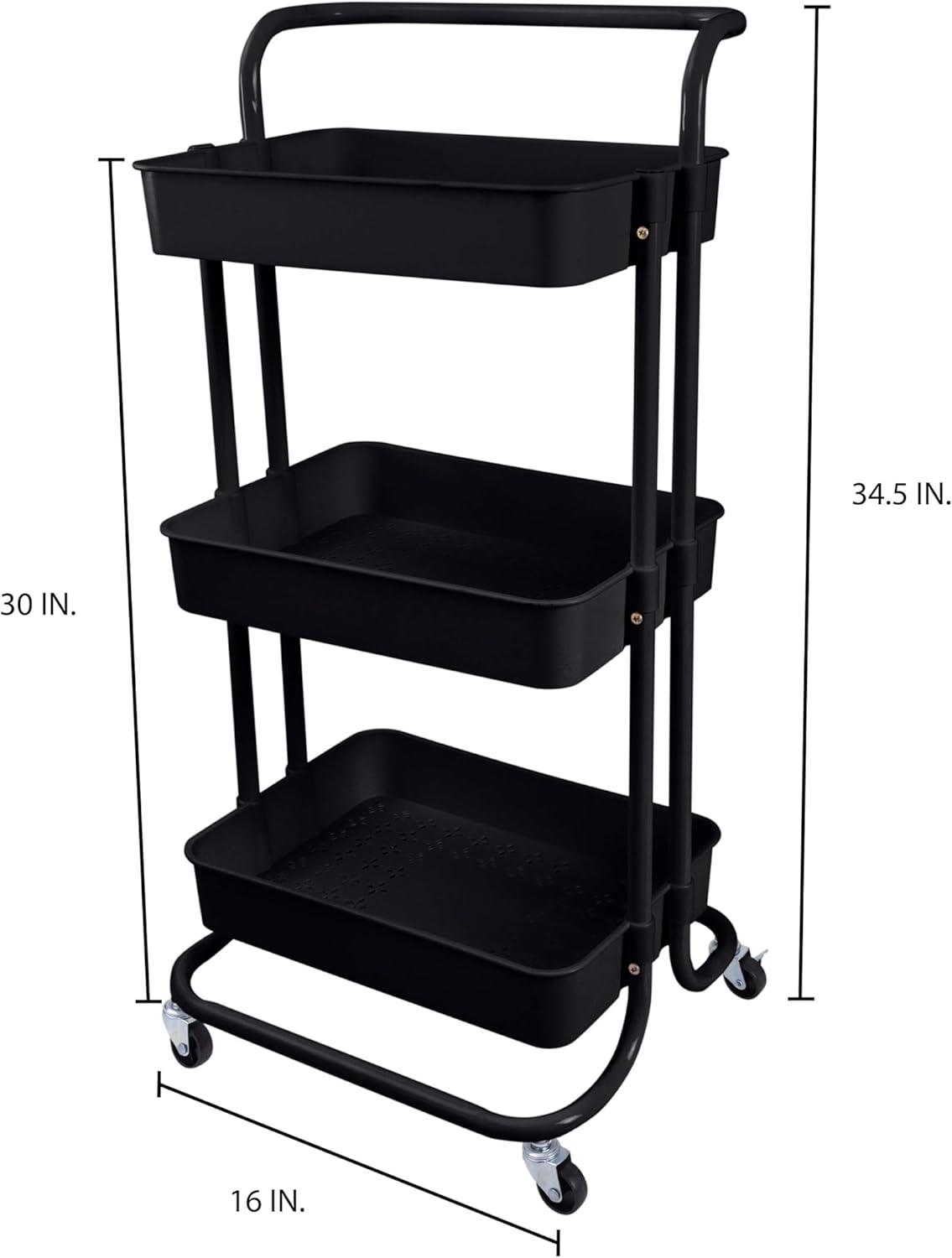Organize It All 3 Tier Rolling Basket Cart