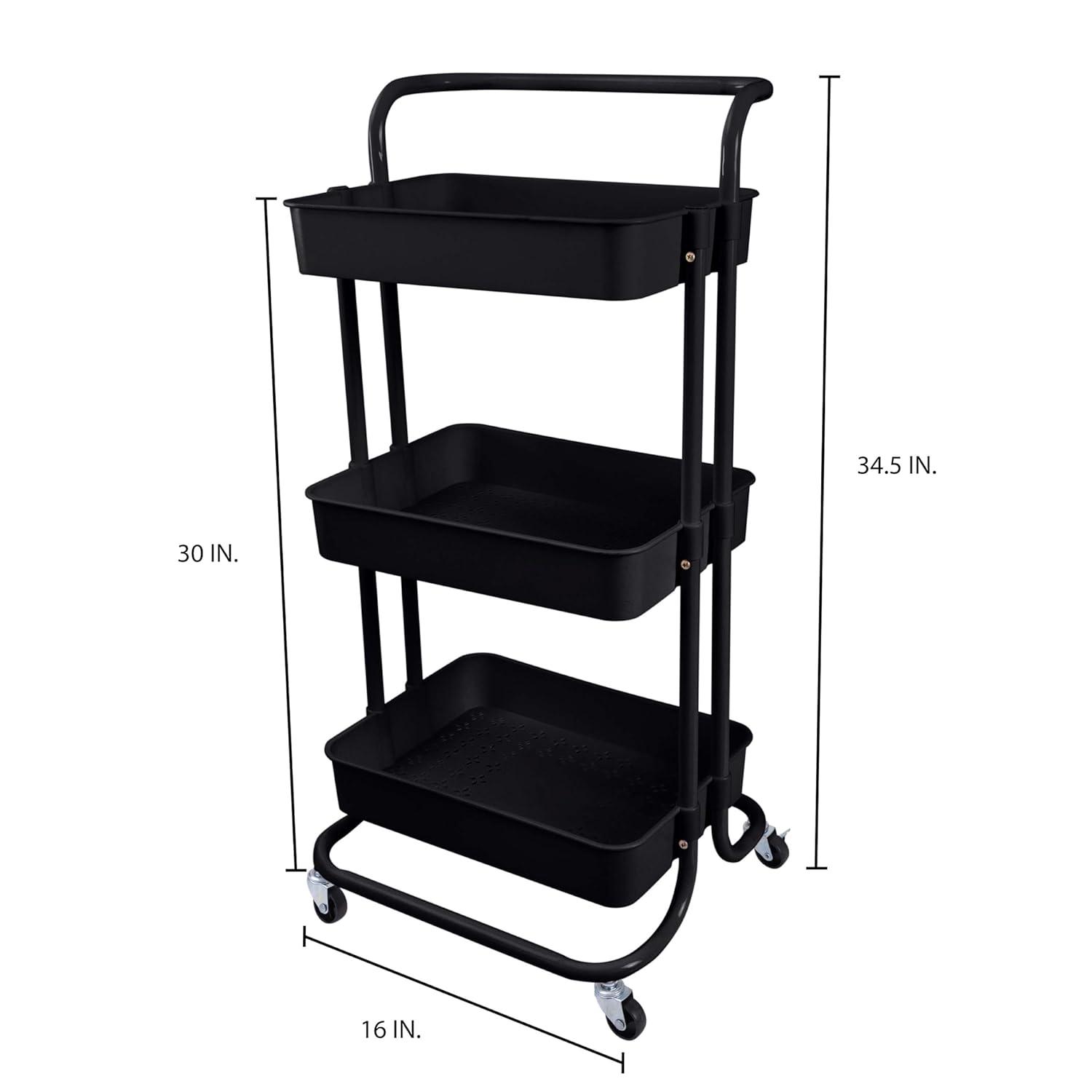 Organize It All 3 Tier Rolling Basket Cart