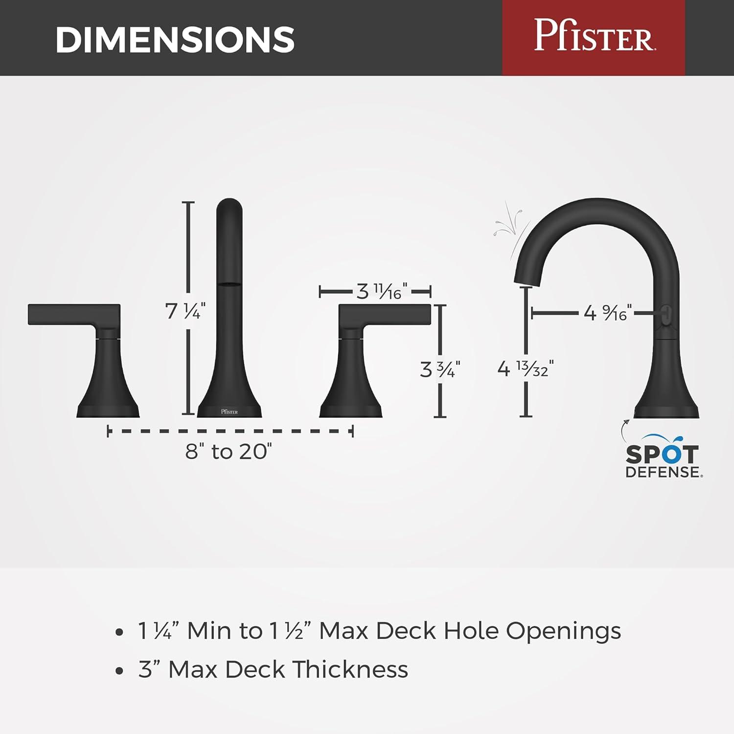 Vedra 8 in. Widespread Double Handle High Arc Bathroom Faucet with Drain Kit Included in Matte Black
