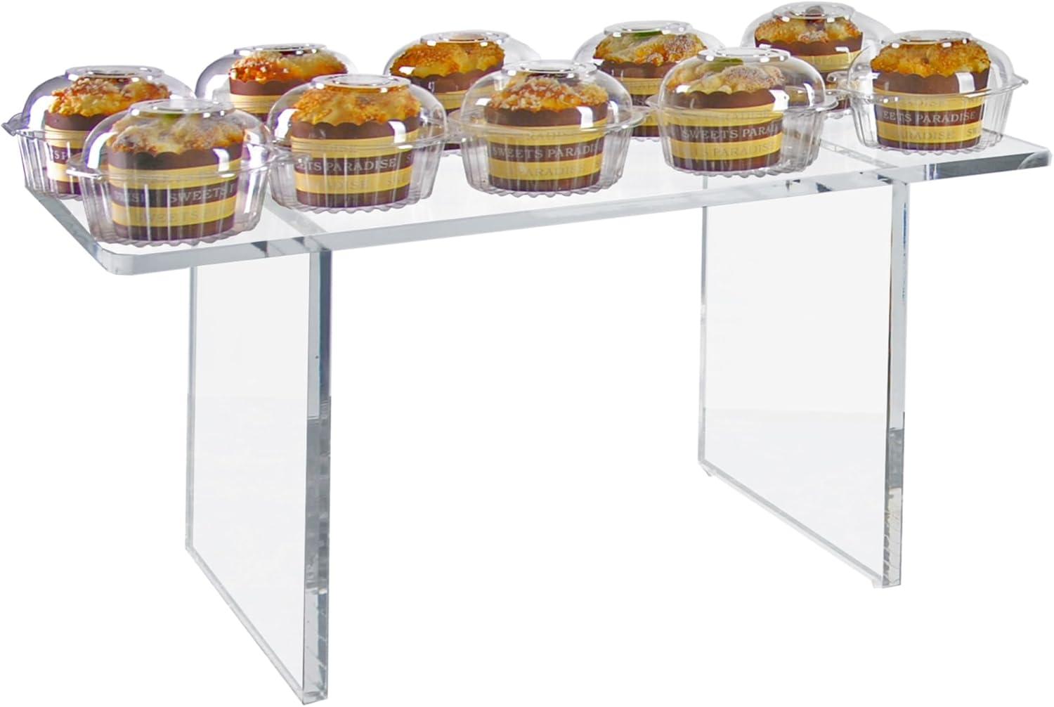 Azar Displays Clear Acrylic 22"W x 10"D x 12"H 1/2" Thick Deluxe Riser w/ Bumpers