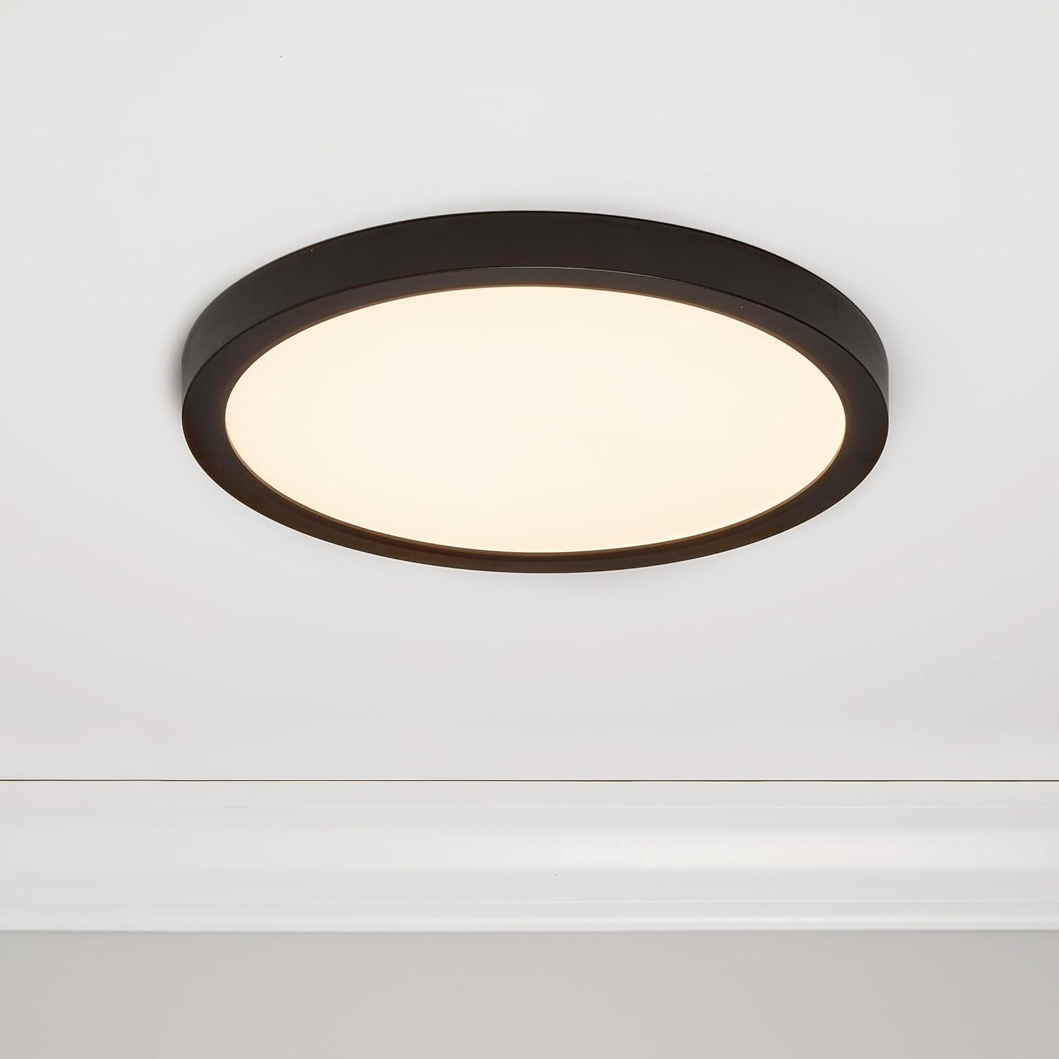 Maxxima 12 in. LED Flush Mount Ceiling Light, 5 CCT Round Panel Light