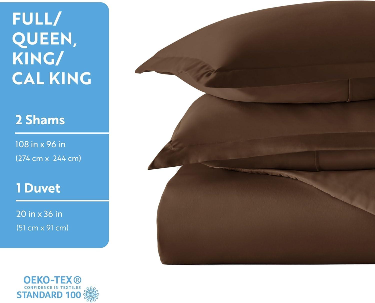 Chocolate 3 Piece Duvet Cover Set Full/Queen, by Simply Soft