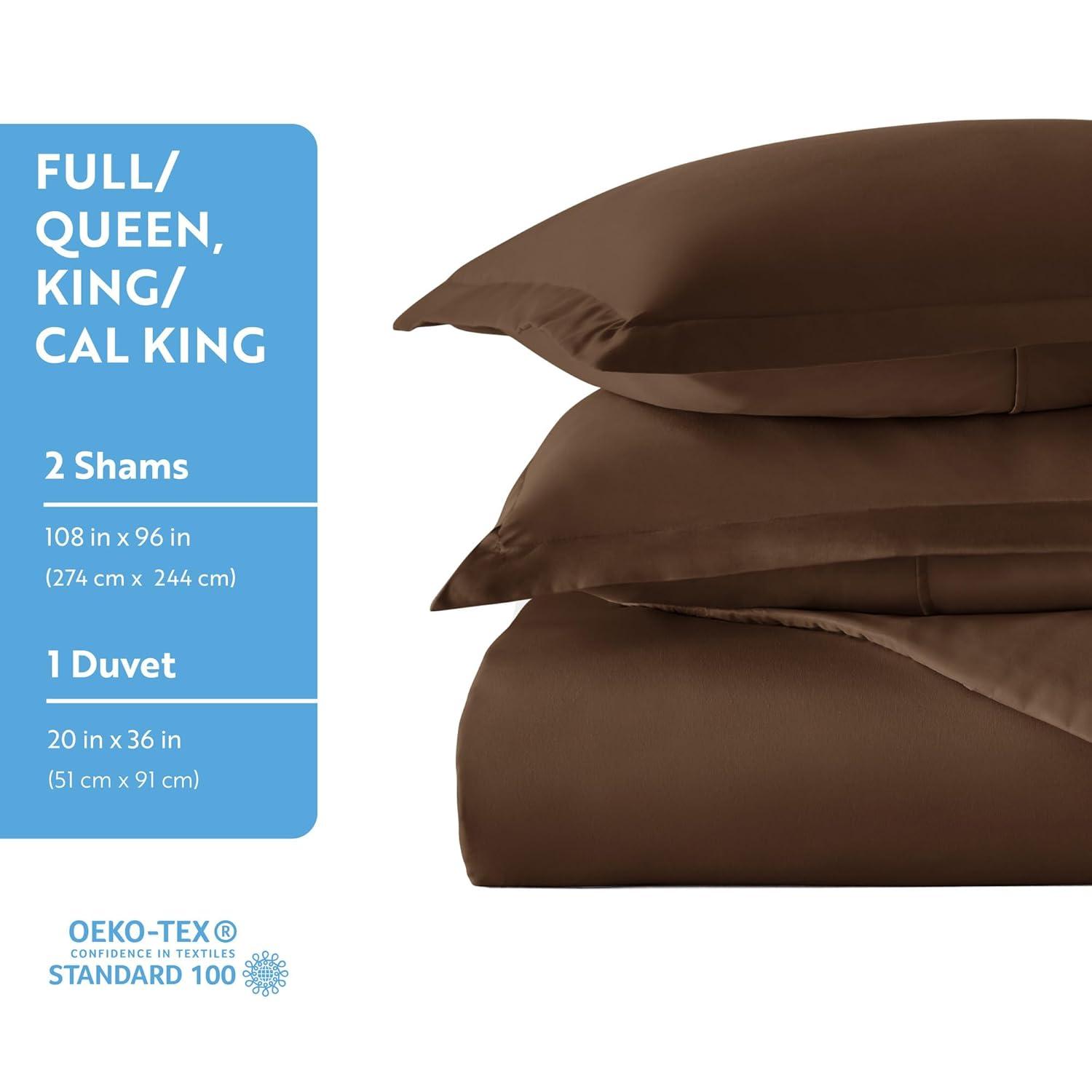 Chocolate 3 Piece Duvet Cover Set Full/Queen, by Simply Soft