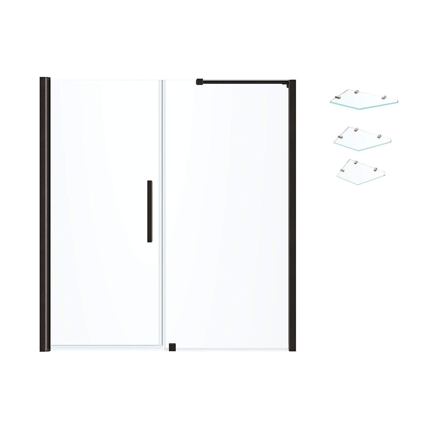 Endless Pasadena 62" W x 72" H Alcove Frameless Shower Kit, Door, Panel, Shelves