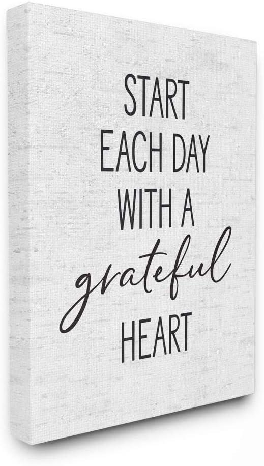 Grateful Heart Motivational Quote Canvas Wall Art, 16x20