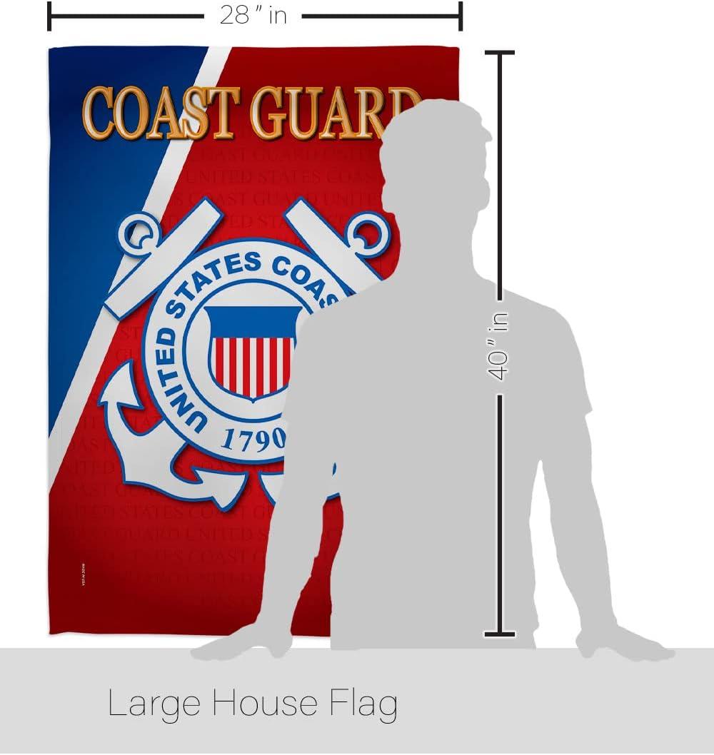 Breeze Decor H108056-BO Coast Guard Americana Military Impressions Decorative Vertical 28" x 40" Double Sided House Flag