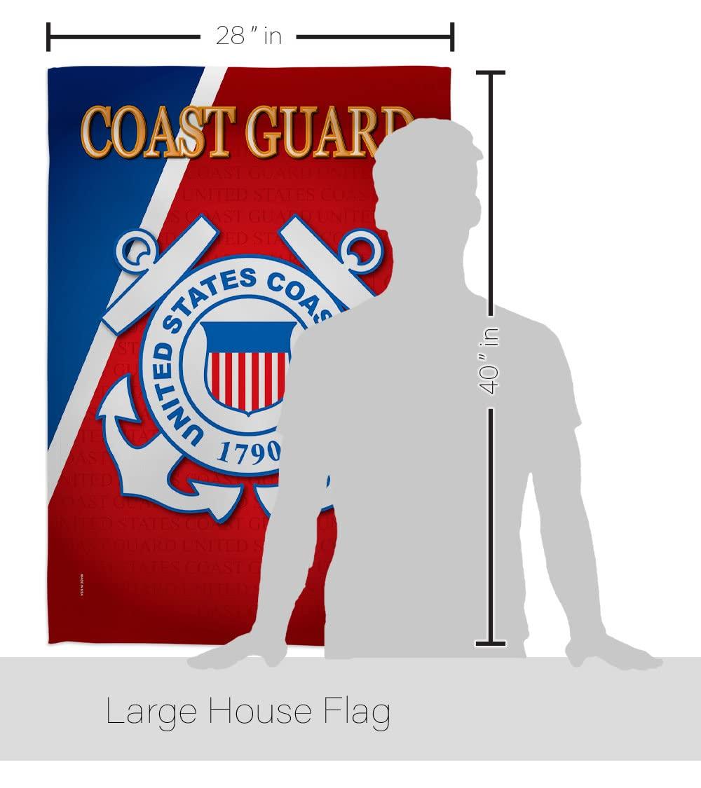 Breeze Decor H108056-BO Coast Guard Americana Military Impressions Decorative Vertical 28" x 40" Double Sided House Flag