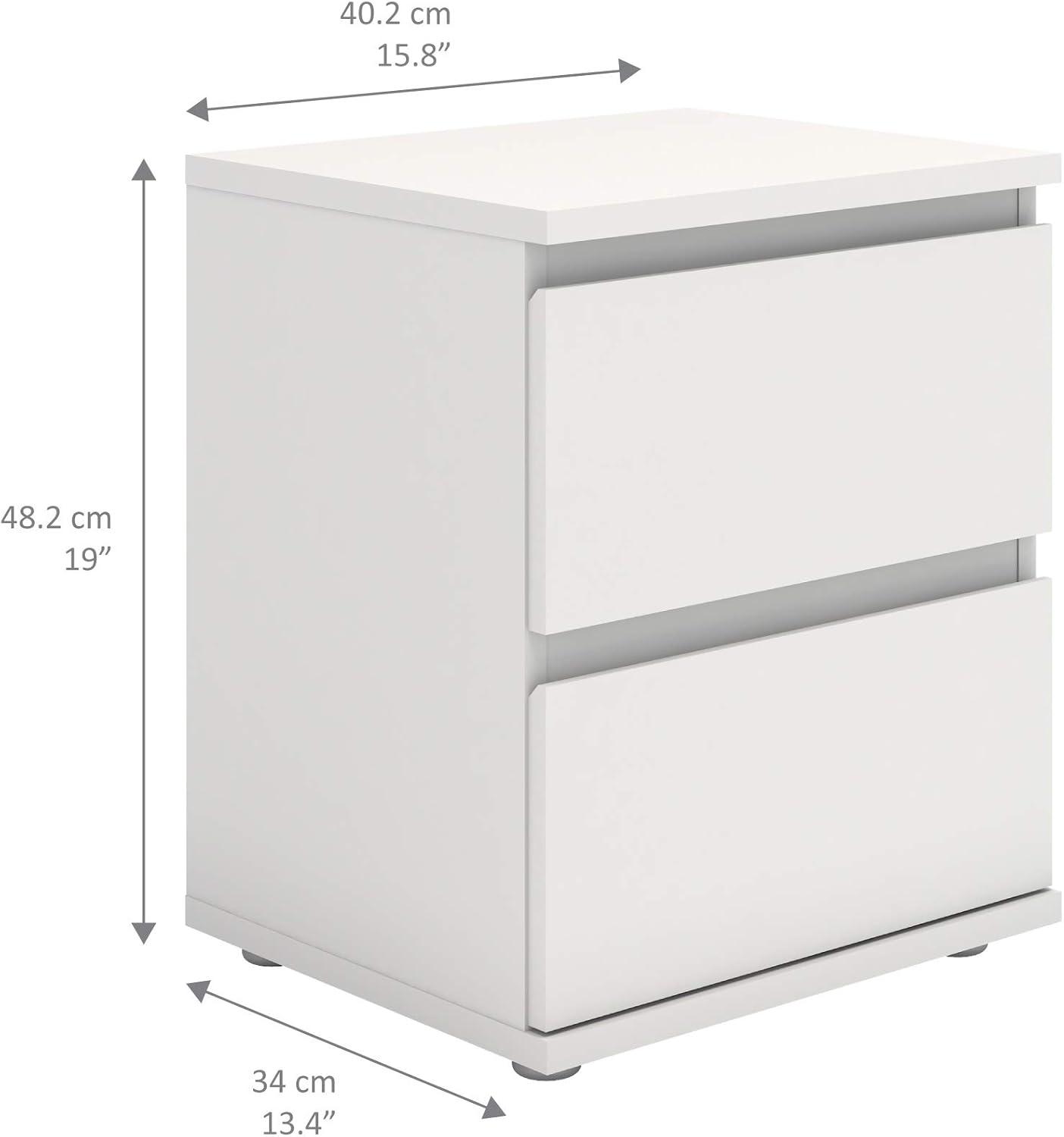 Tvilum, Aurora 2 Drawer Nightstand, White