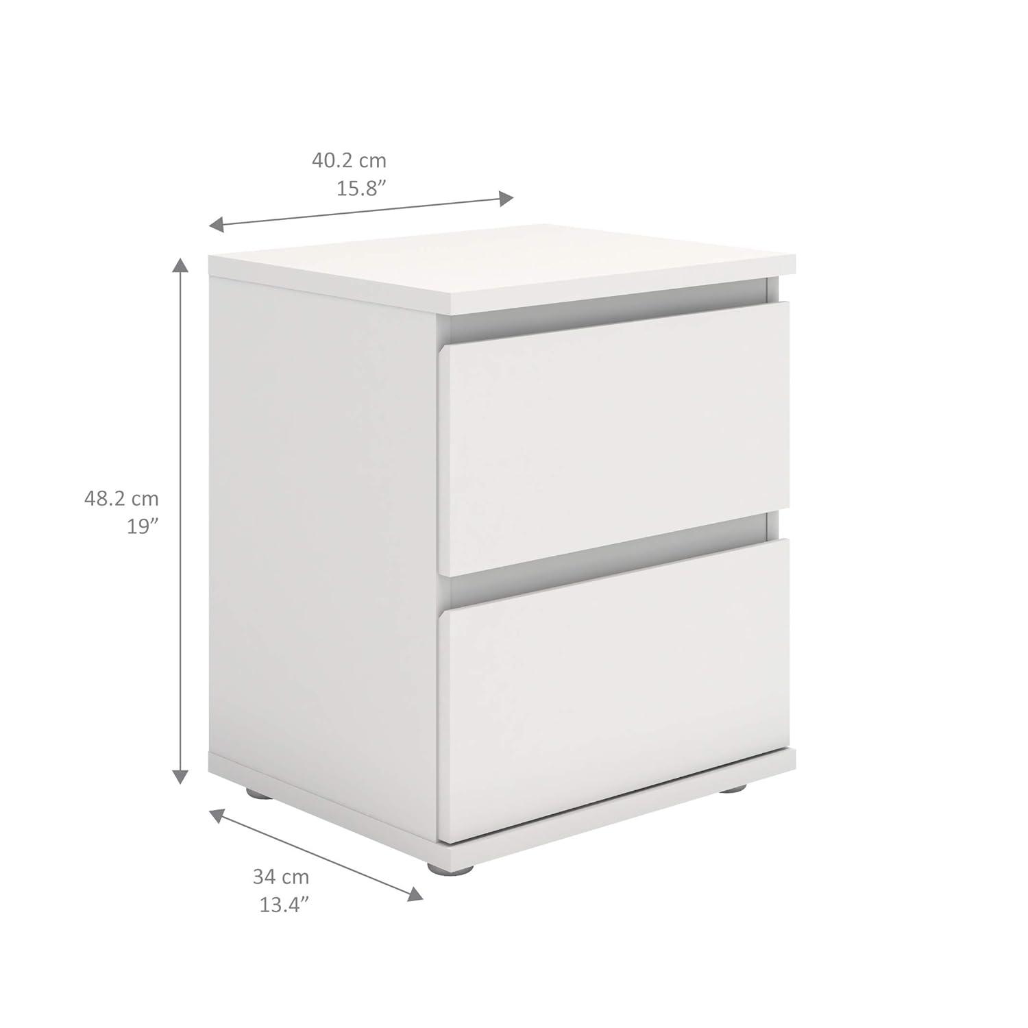 Tvilum, Aurora 2 Drawer Nightstand, White