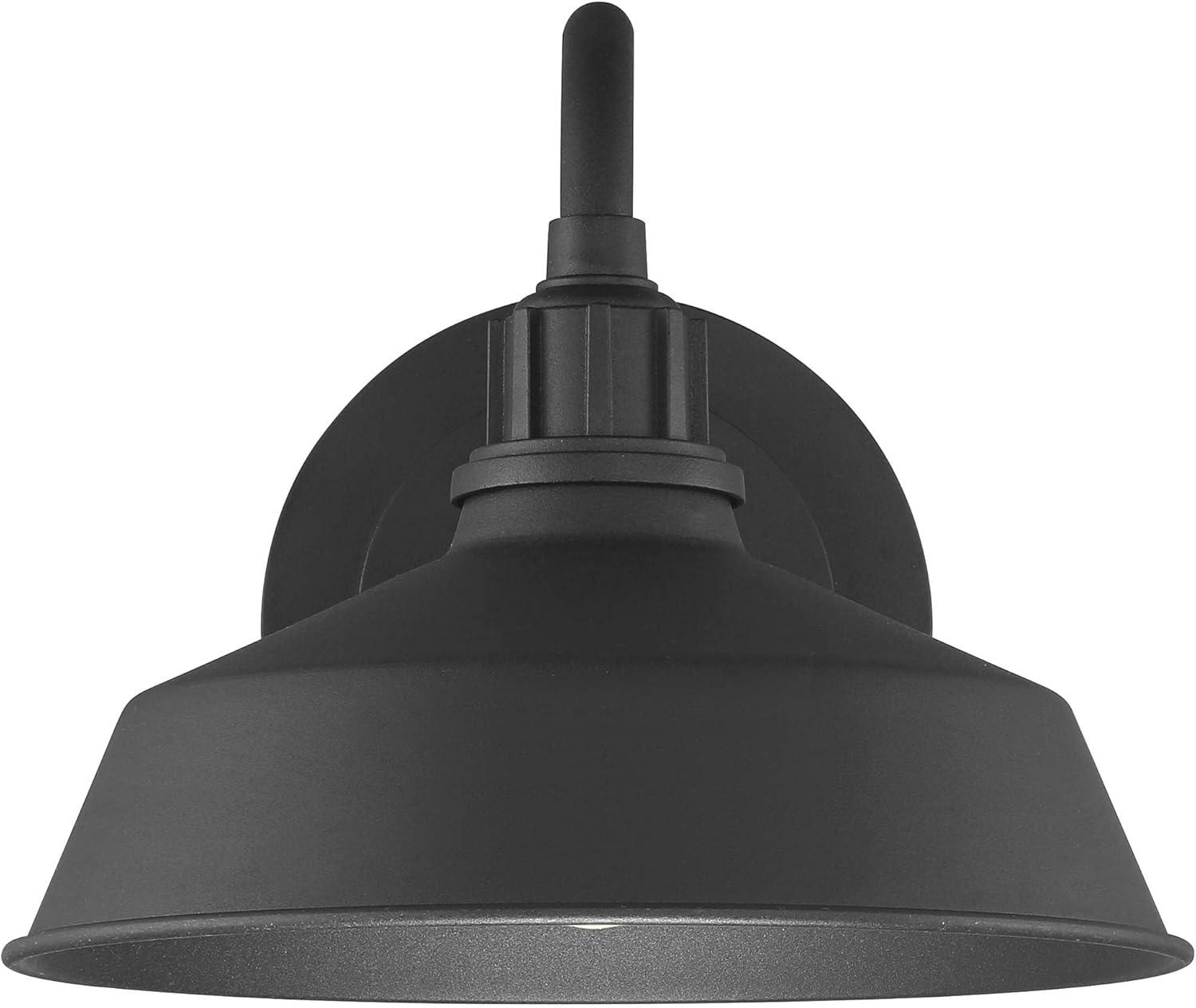 Franklin Iron Works Arnett Rustic Farmhouse Outdoor Barn Light Fixture Black Dusk to Dawn Gooseneck 10 1/2" for Post Exterior Barn Deck House Porch