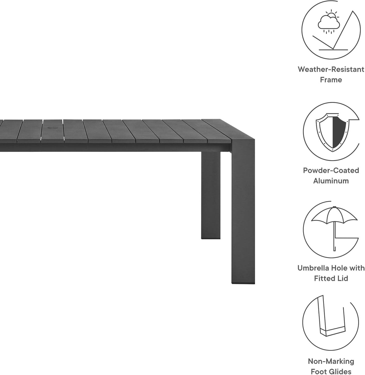 Tahoe Gray Aluminum 9-Piece Outdoor Dining Set with Cushions