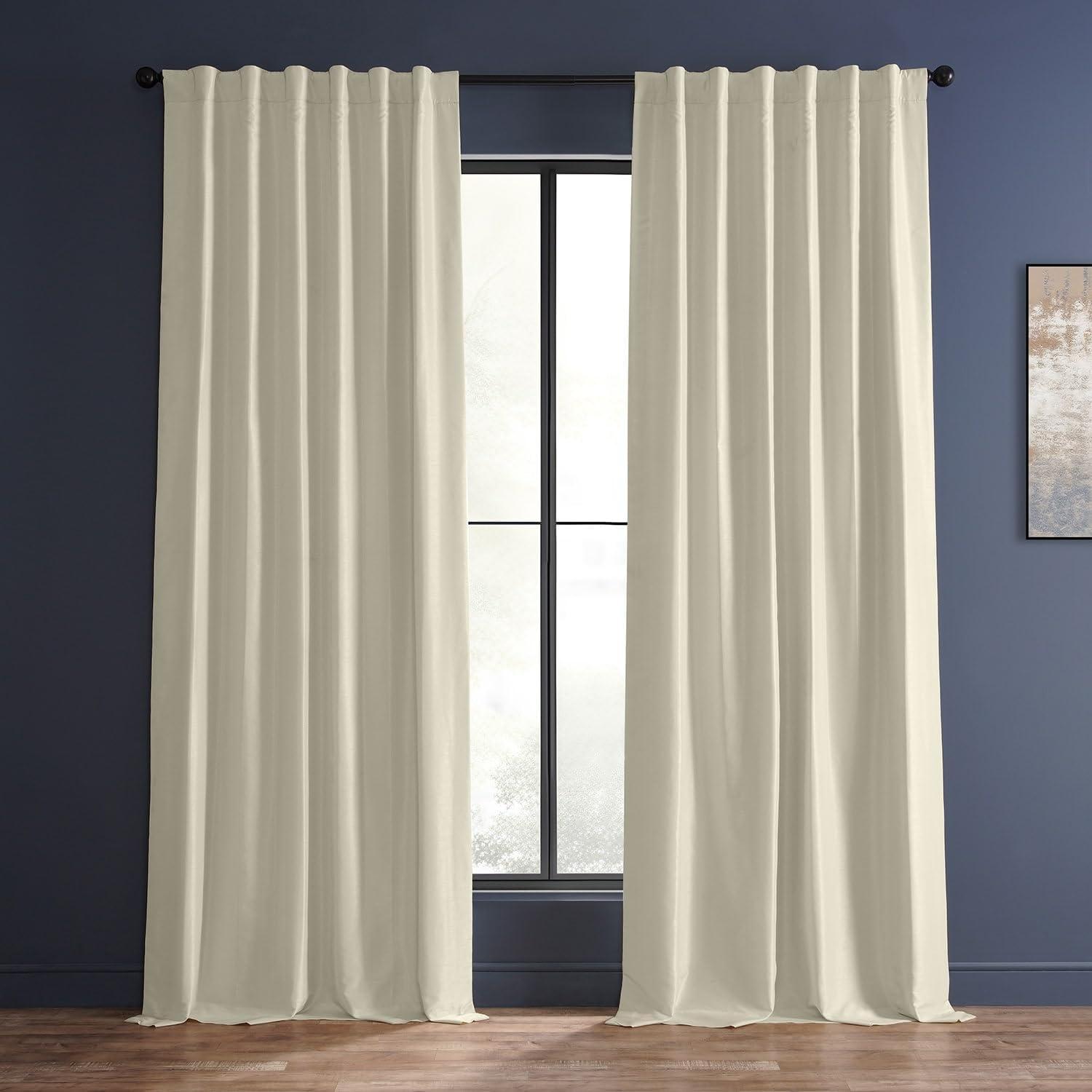 Half Price Drapes Crescent Moon Silk Blackout Curtains for Bedrooms(1 Panel),50WX 84L