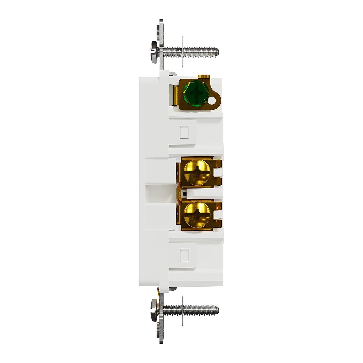 X Series 15-Amp White Tamper Resistant Decorator Outlet