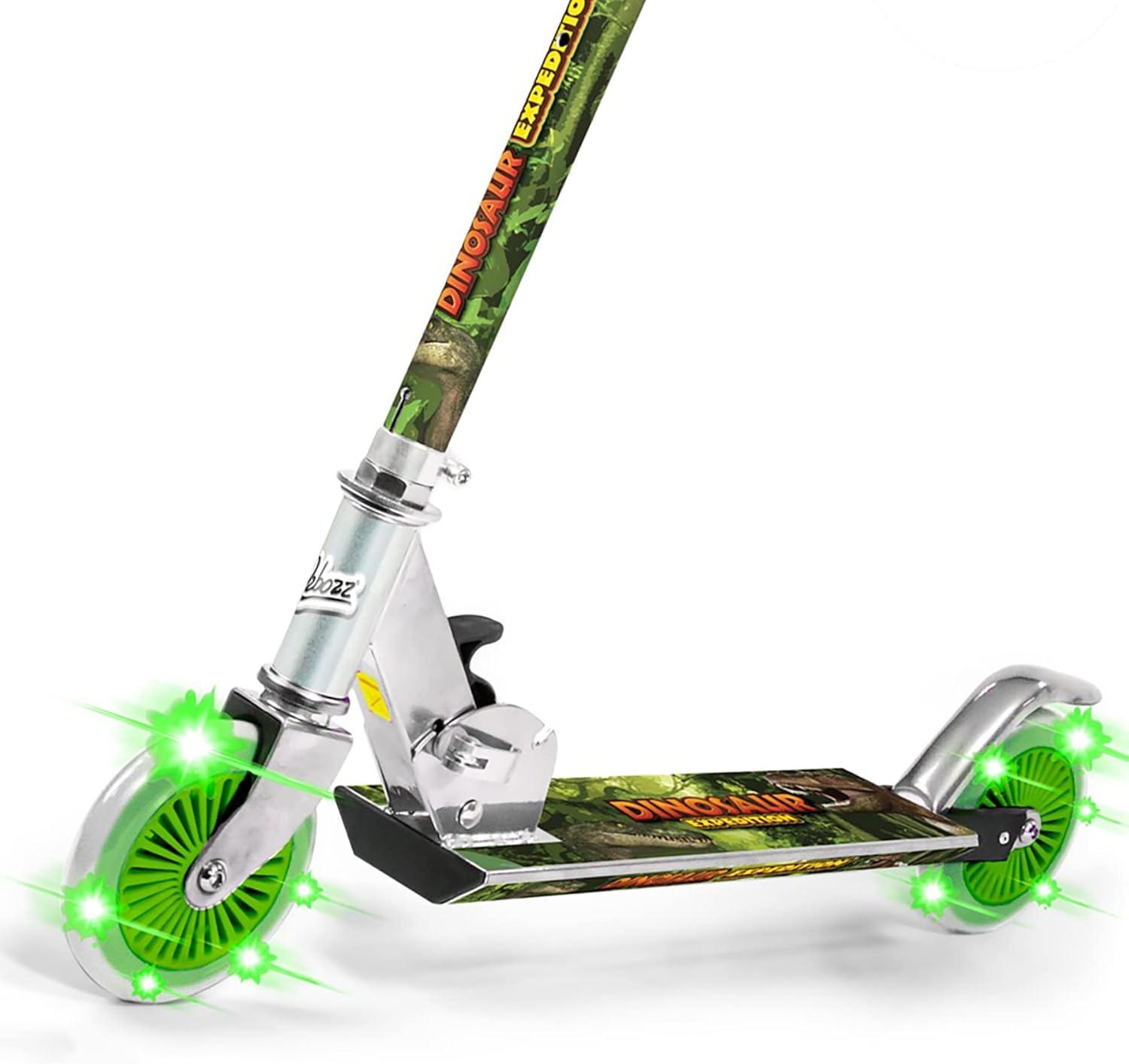 OZBOZZ Dinosaur Foldable Scooter - Light up Wheels - Ages 5 and up