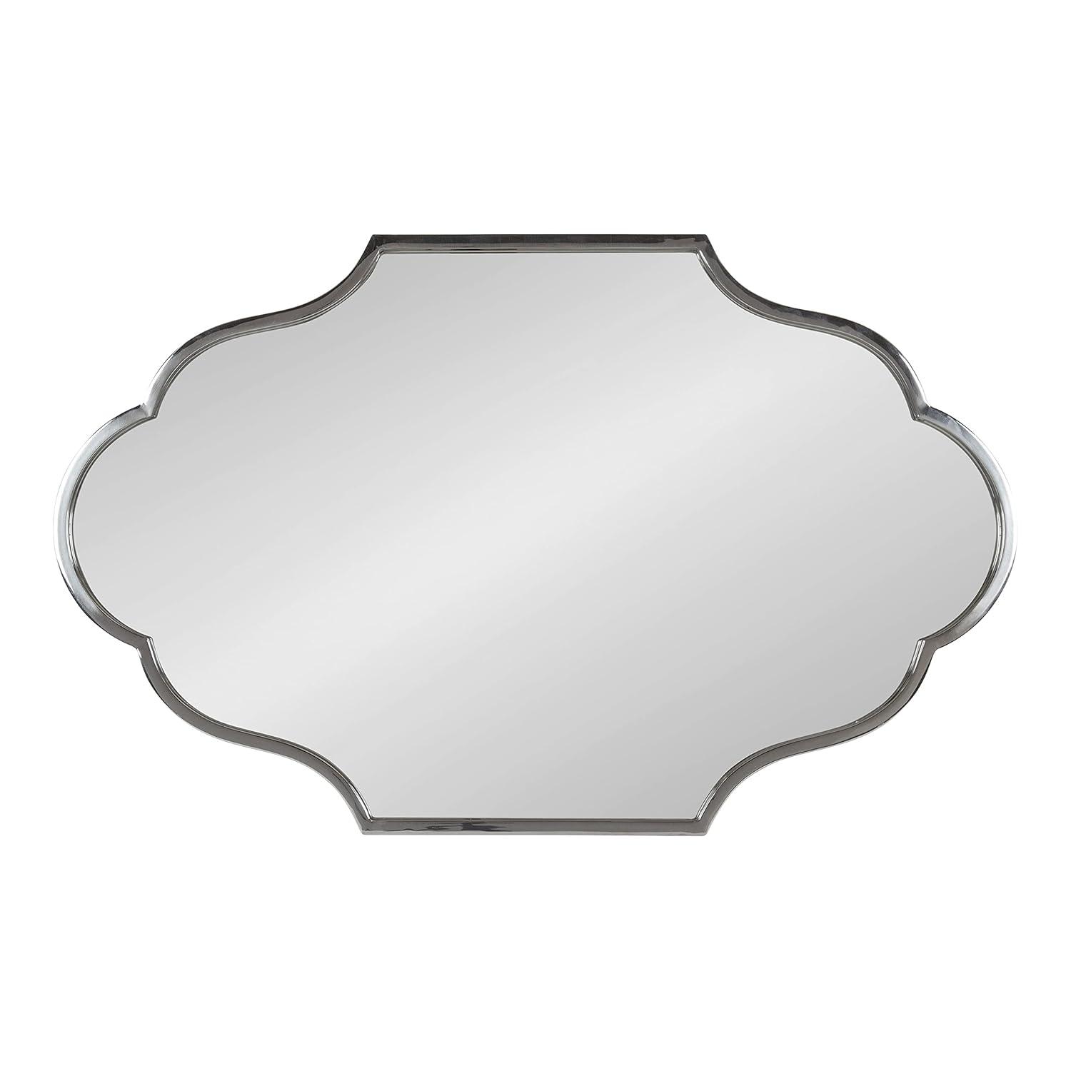 23" x 37" Rowla Framed Decorative Wall Mirror Silver - Kate & Laurel All Things Decor: Arched, Curved, Metal Mount