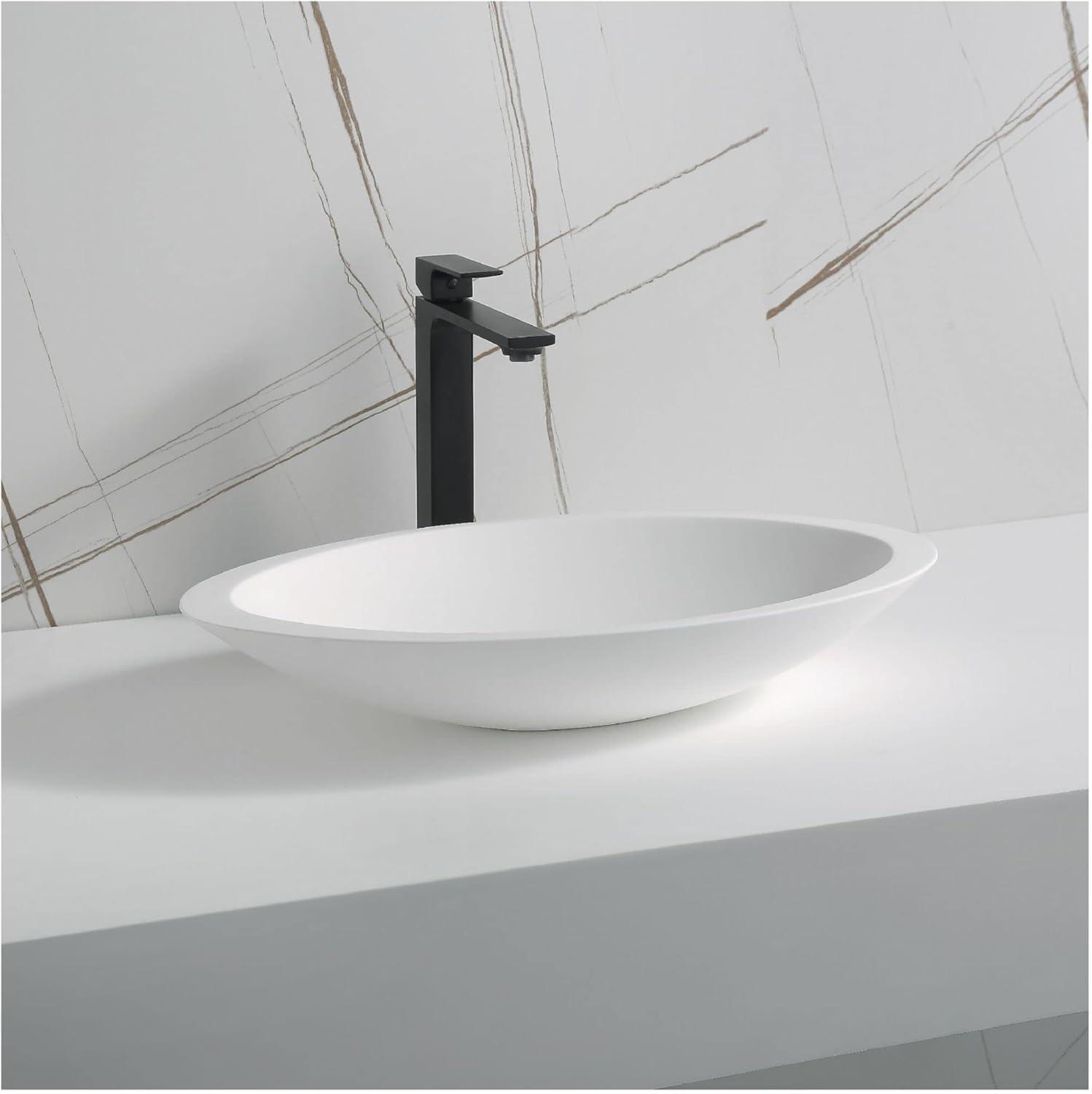 Karran Quattro 23'' X 13-1/4'' Matte White Acrylic Oval Vessel Sink