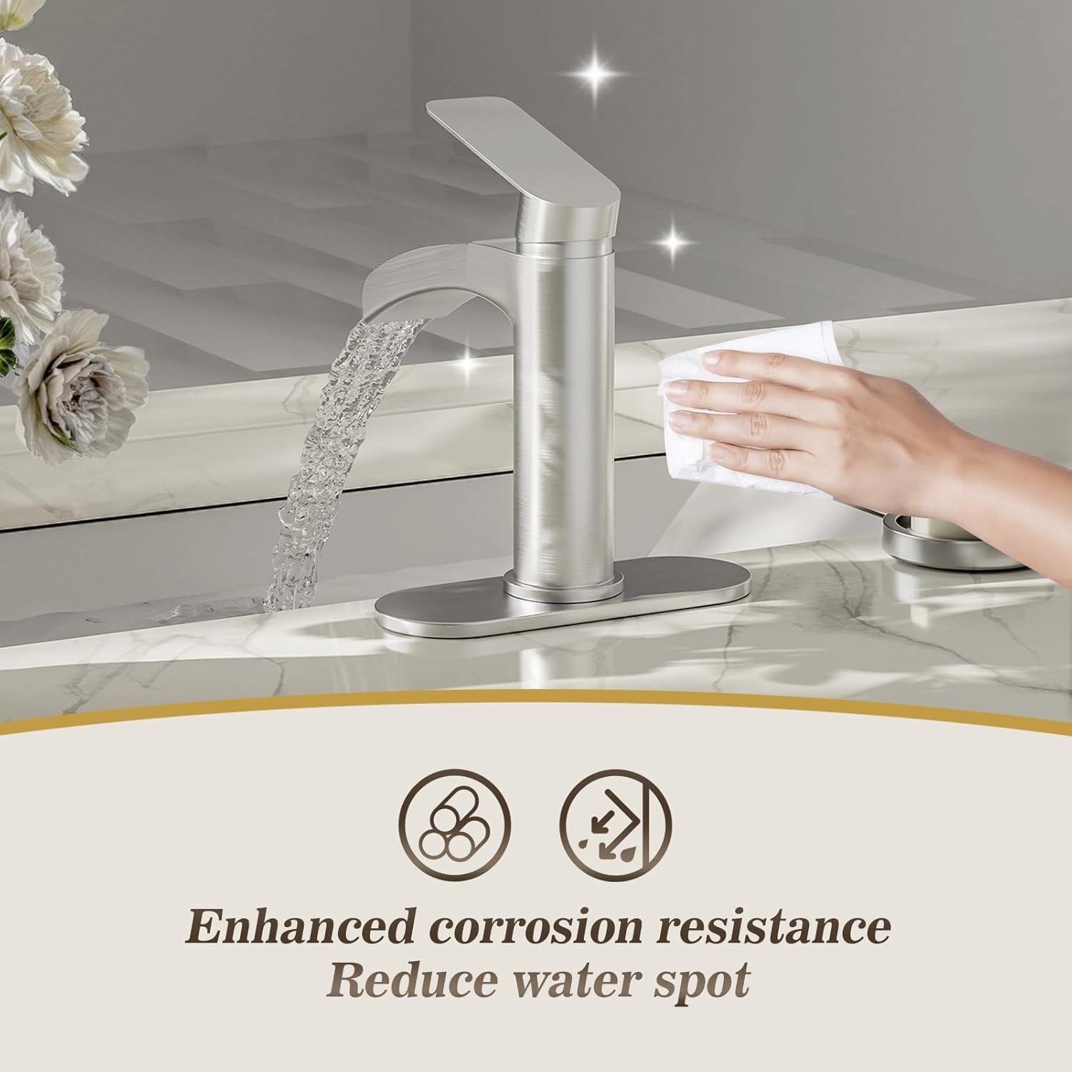 Single-Hole Single-handle Bathroom Faucet with Drain Assembly