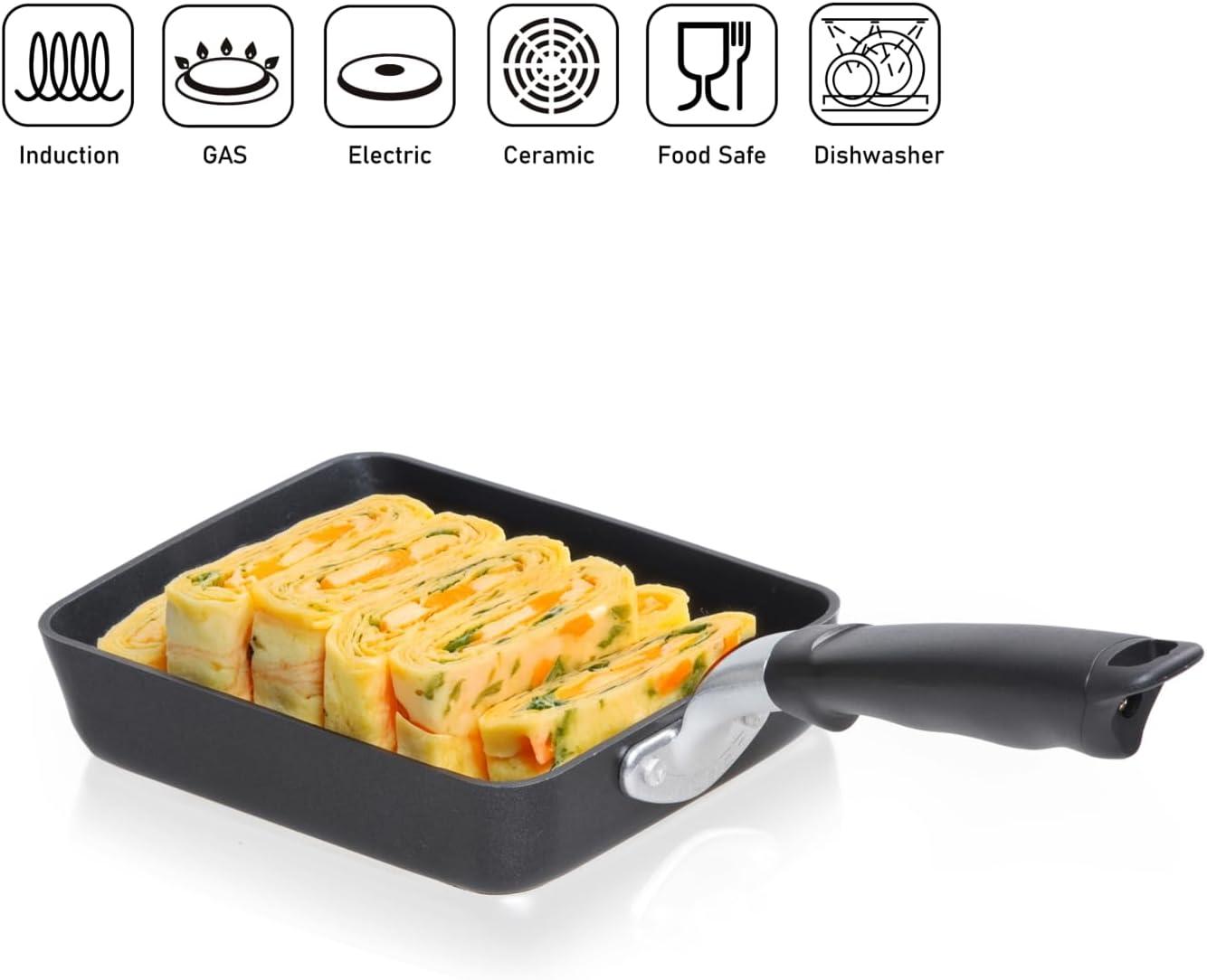 TECHEF Tamagoyaki Japanese Omelette Pan/Egg Pan - Medium/Black