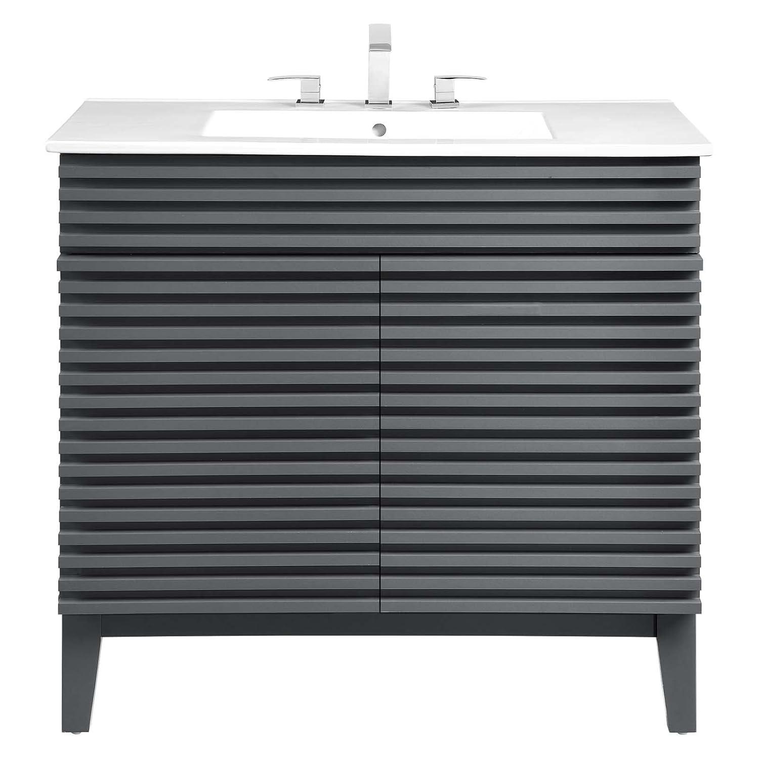 Modway Rinde Tocador de Baño de 36" en Blanco Oak