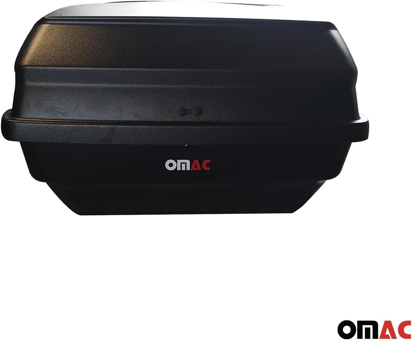 OMAC Rooftop Cargo Carrier Hard Shell, 8 Cubic Feet Cargo Box for Roof Rack, Dual-Side Opening, Waterproof Roof Box, Car Roof Carrier Hard Shell, Matt Black with Security Keys